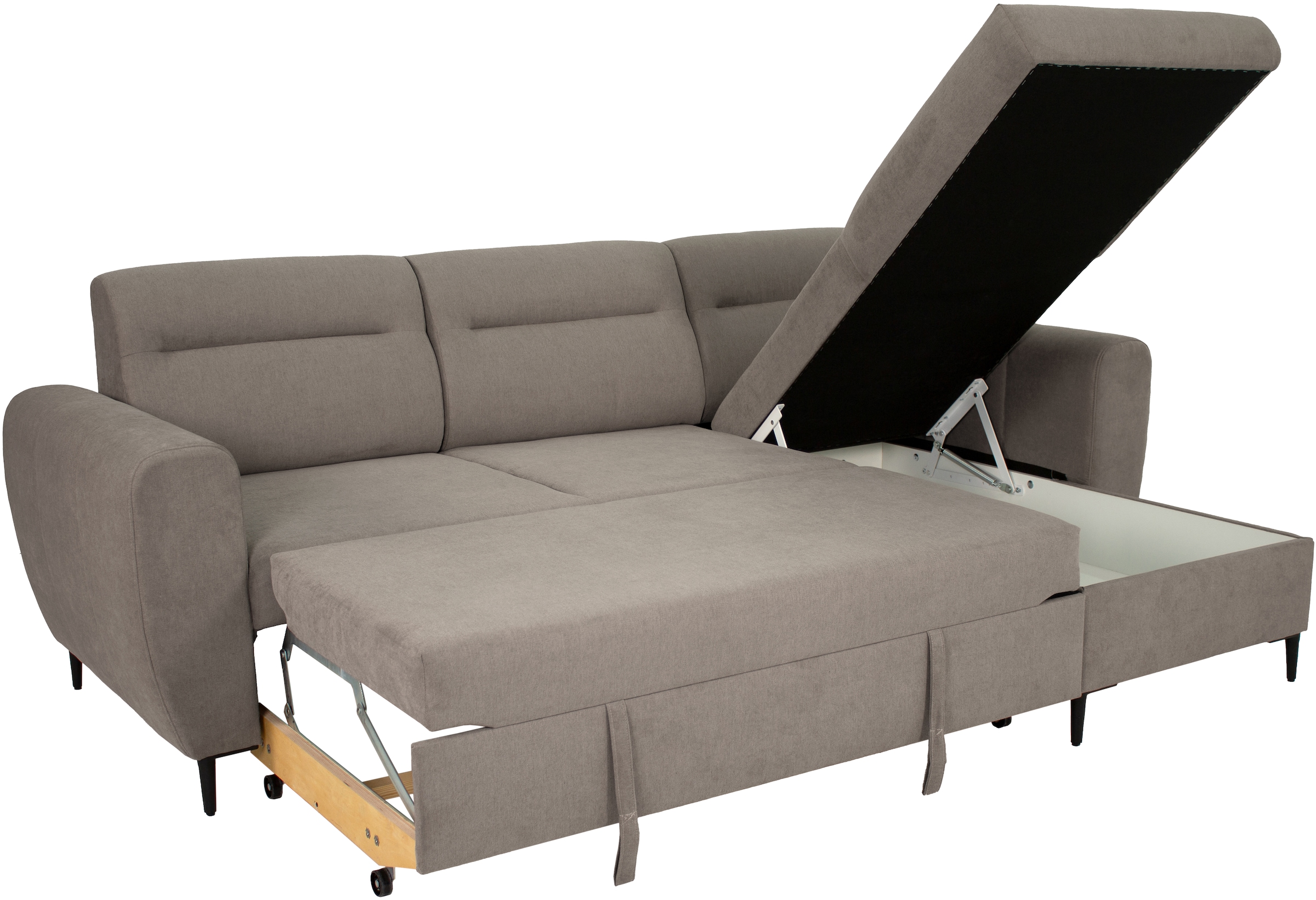 Trends by HG Ecksofa »Bella L-Form, B: 248 cm« mit Bettfunktion & Bettkasten