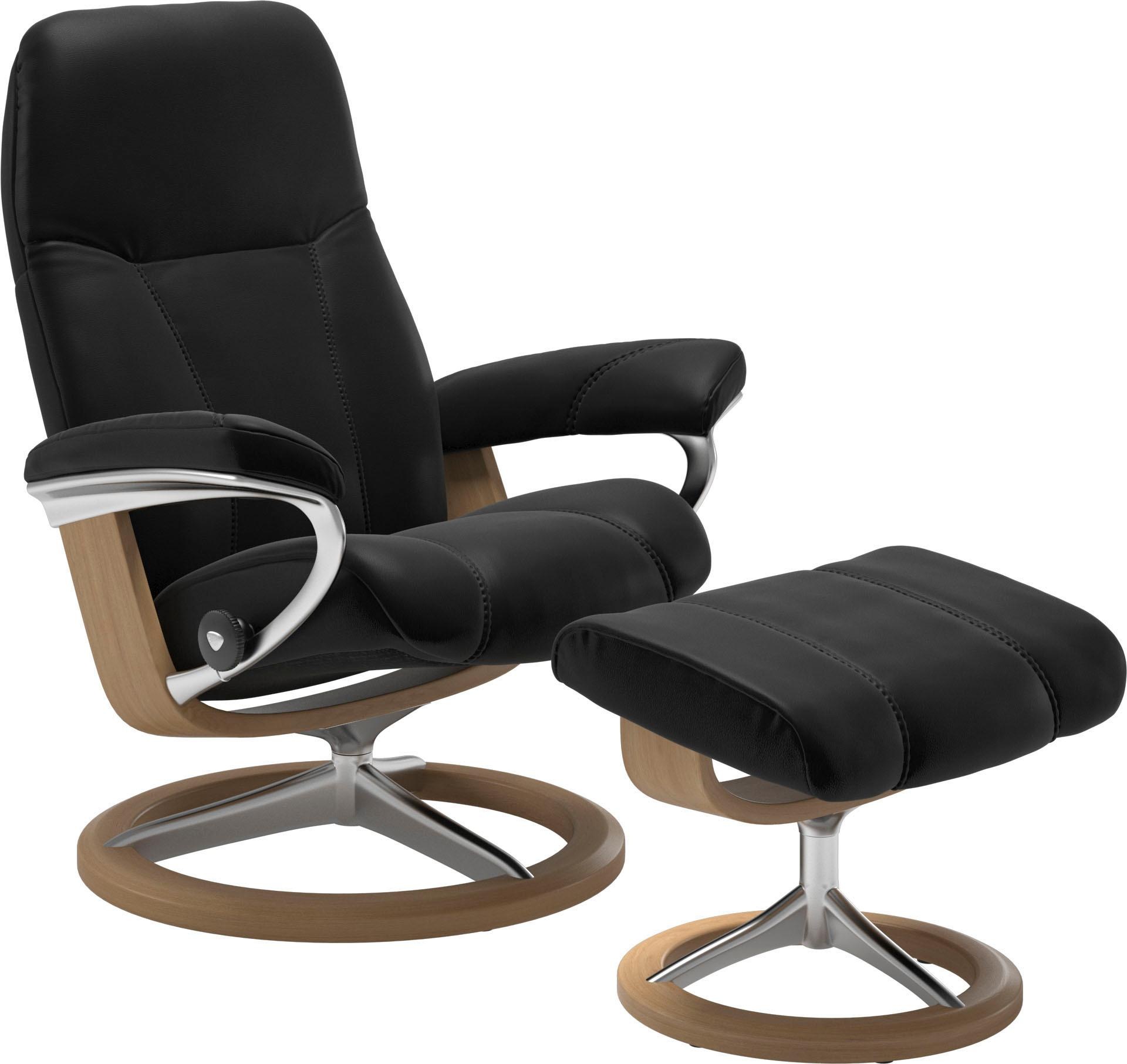 Stressless® Relaxsessel »Consul«, (Set, Relaxsessel mit Hocker), mit Hocker,  mit Signature Base, Größe L, Gestell Eiche auf Raten kaufen | Funktionssessel