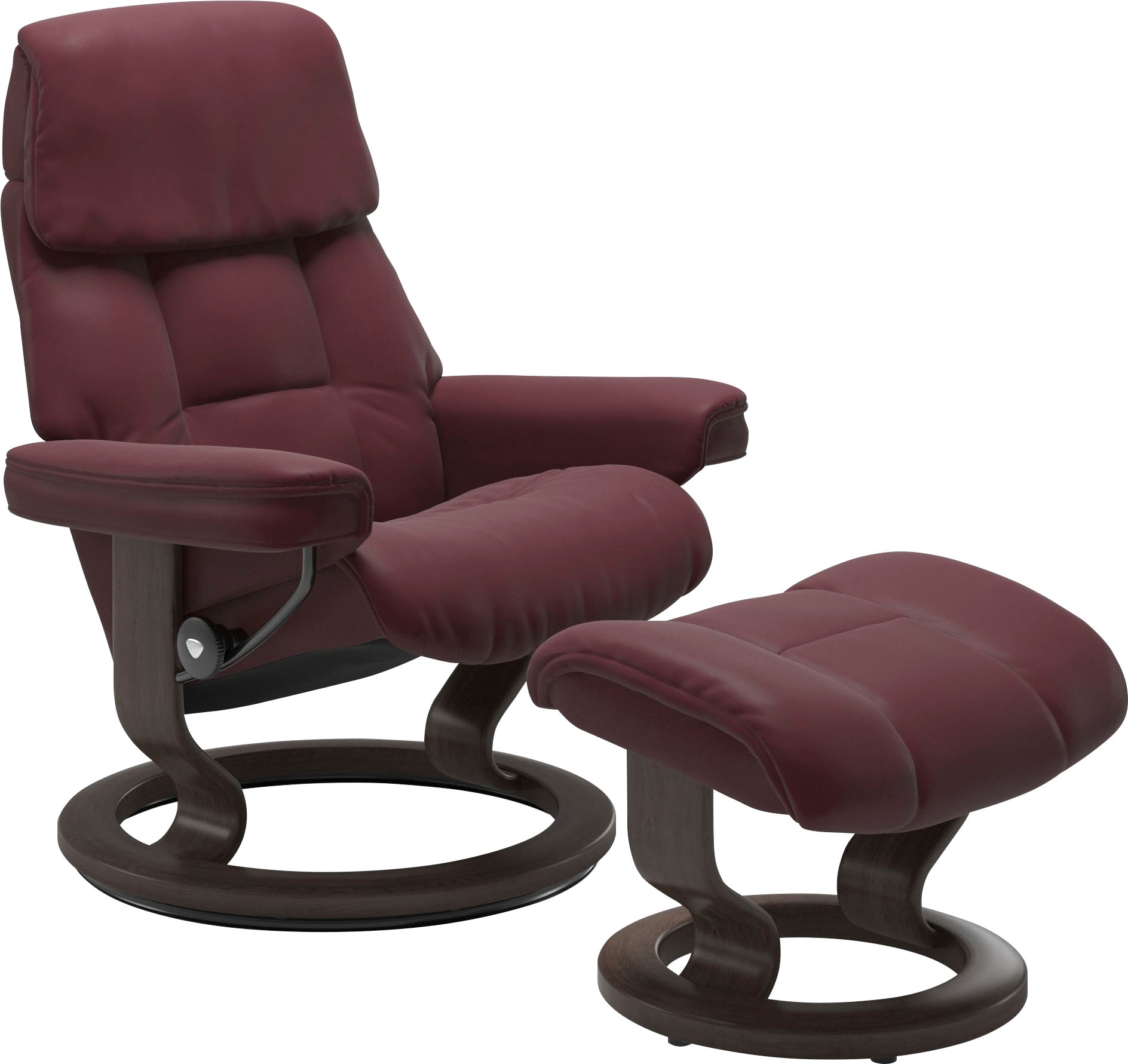 Stressless® Relaxsessel »Ruby«, (Set, Relaxsessel mit Hocker), mit Classic Base, Größe M, Gestell Eiche, Wenge, Braun & Schwarz