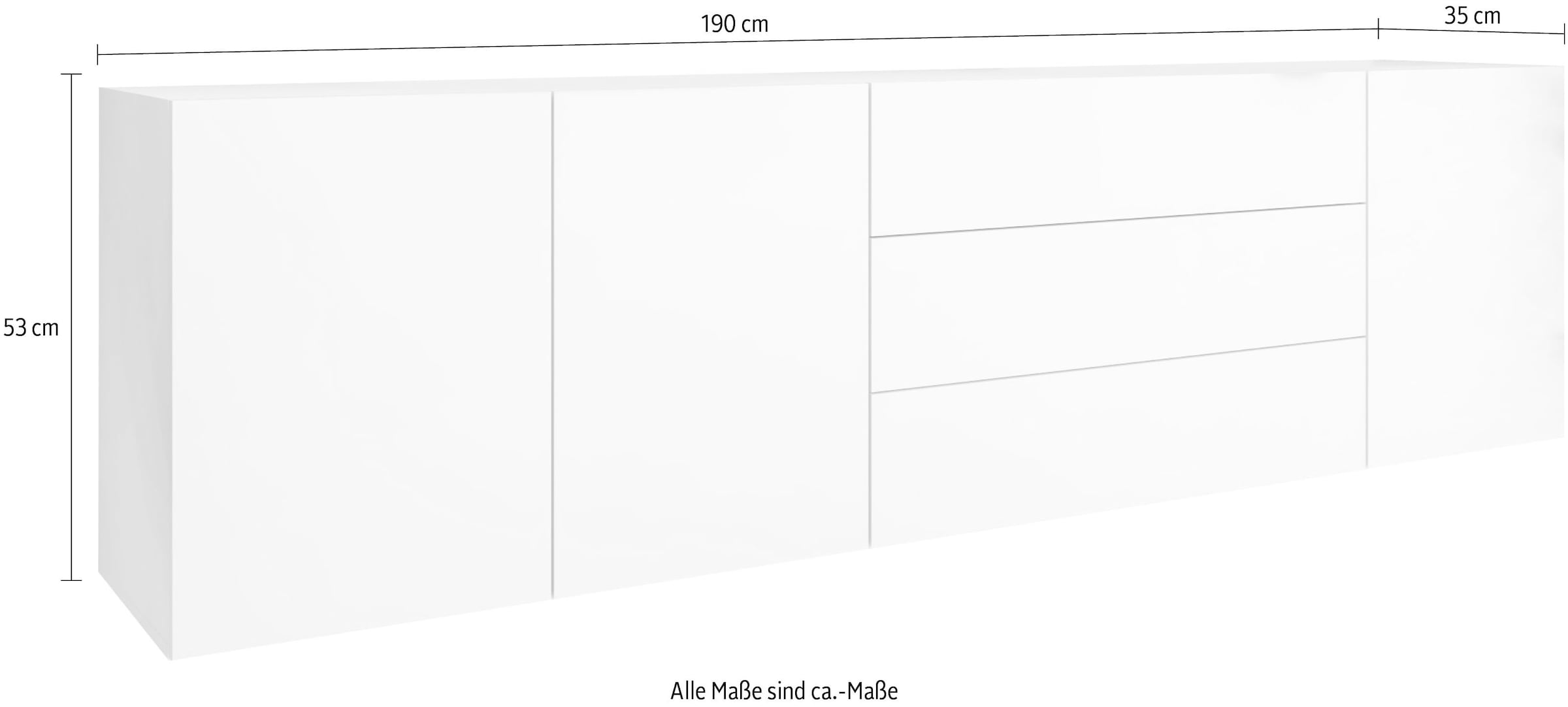 borchardt Möbel Lowboard »Vaasa«, 190 hängend cm, kaufen Breite nur online