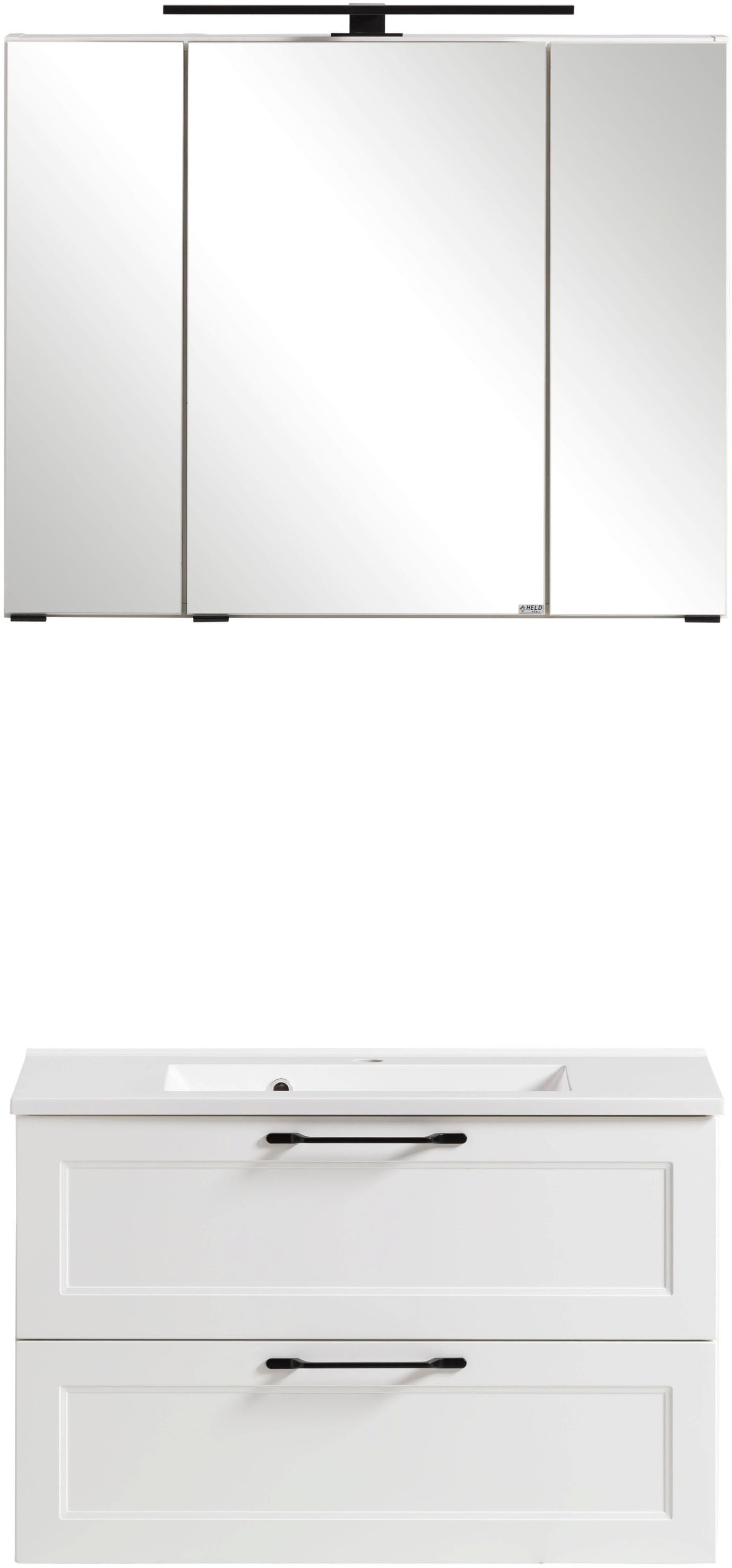 welltime Badmöbel-Set »Lana«, (Komplett-Set, 2 St.), Badezimmer-Set, 2-teilig, inkl. Waschbecken, 80 cm breit