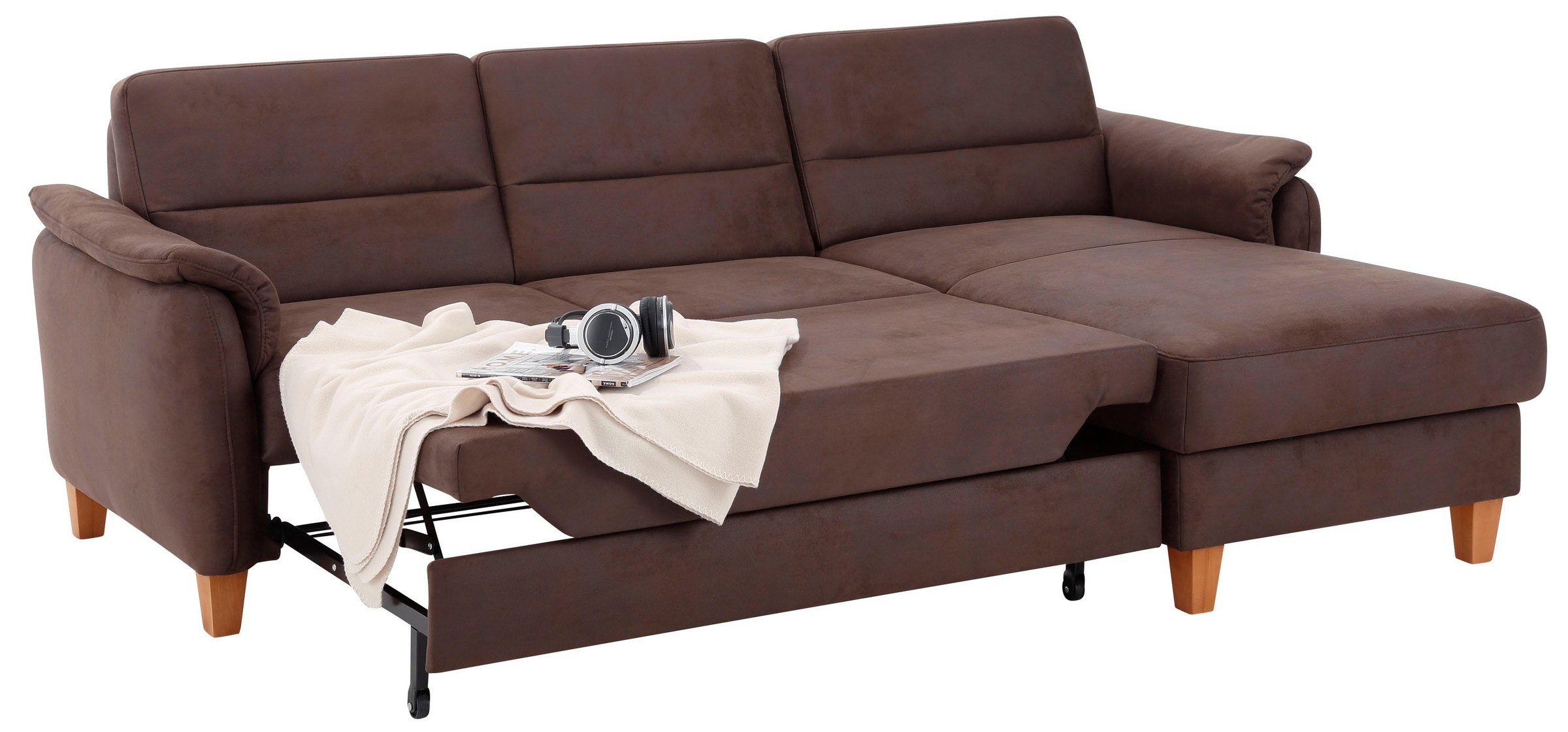 Home affaire Ecksofa »Palmera L-Form«, Federkern, wahlweise mit Bettfunktion und mit/ohne Bettkasten