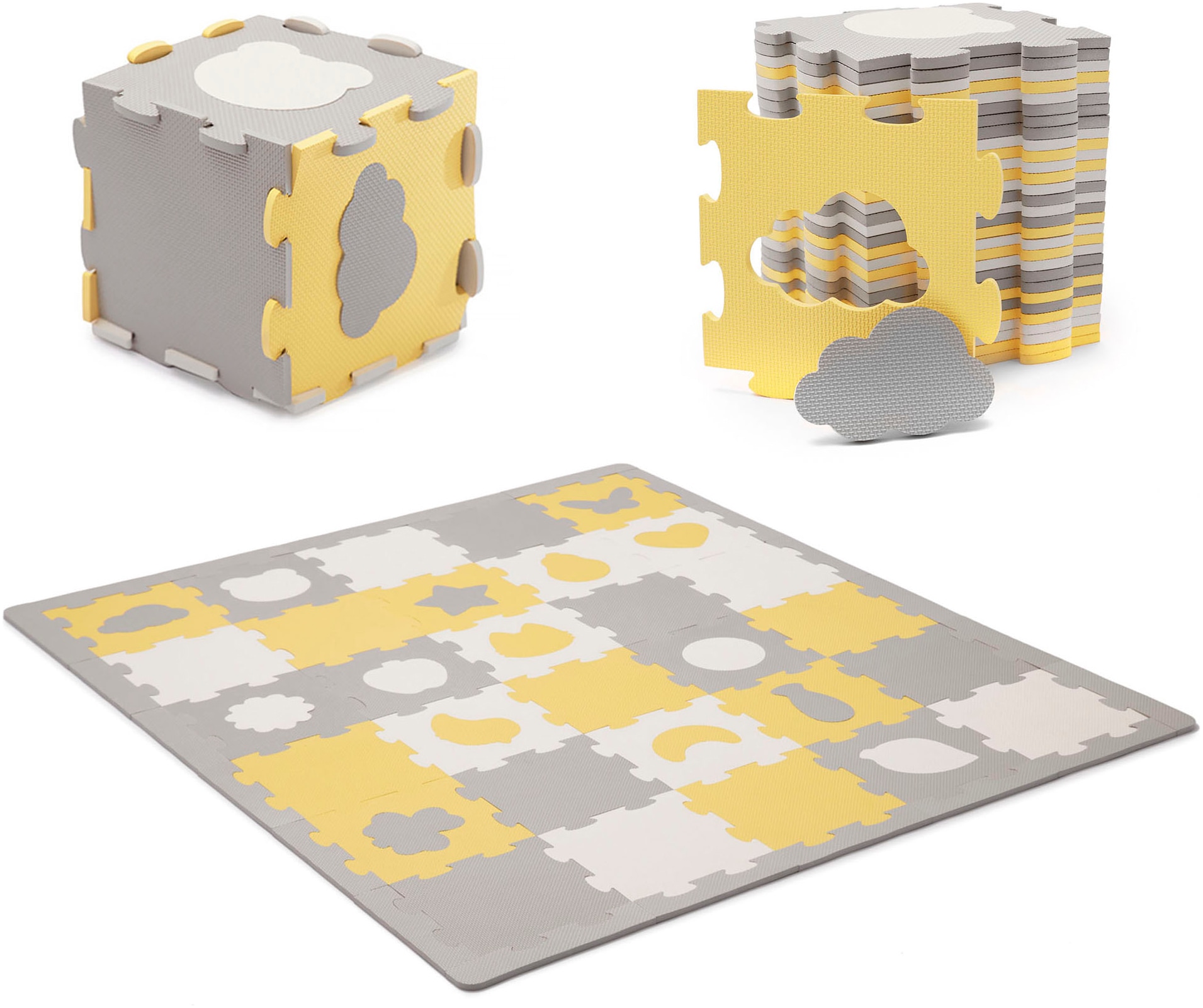 Kinderkraft Spielmatte »Schaumstoff-Puzzlematte LUNO SHAPES«