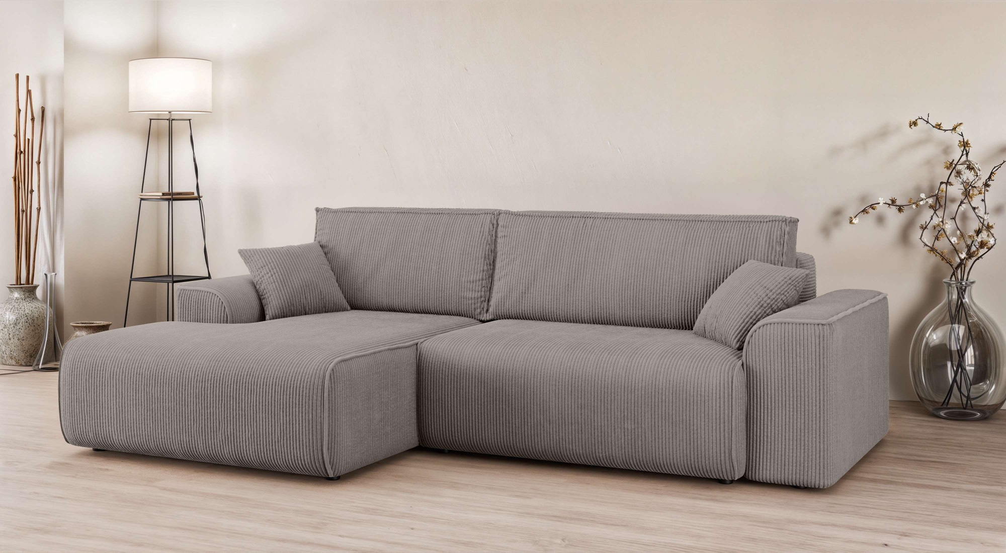 Home affaire Ecksofa »Santenay mit Bettfunktion und Bettkasten, Maße: B/T/H günstig online kaufen