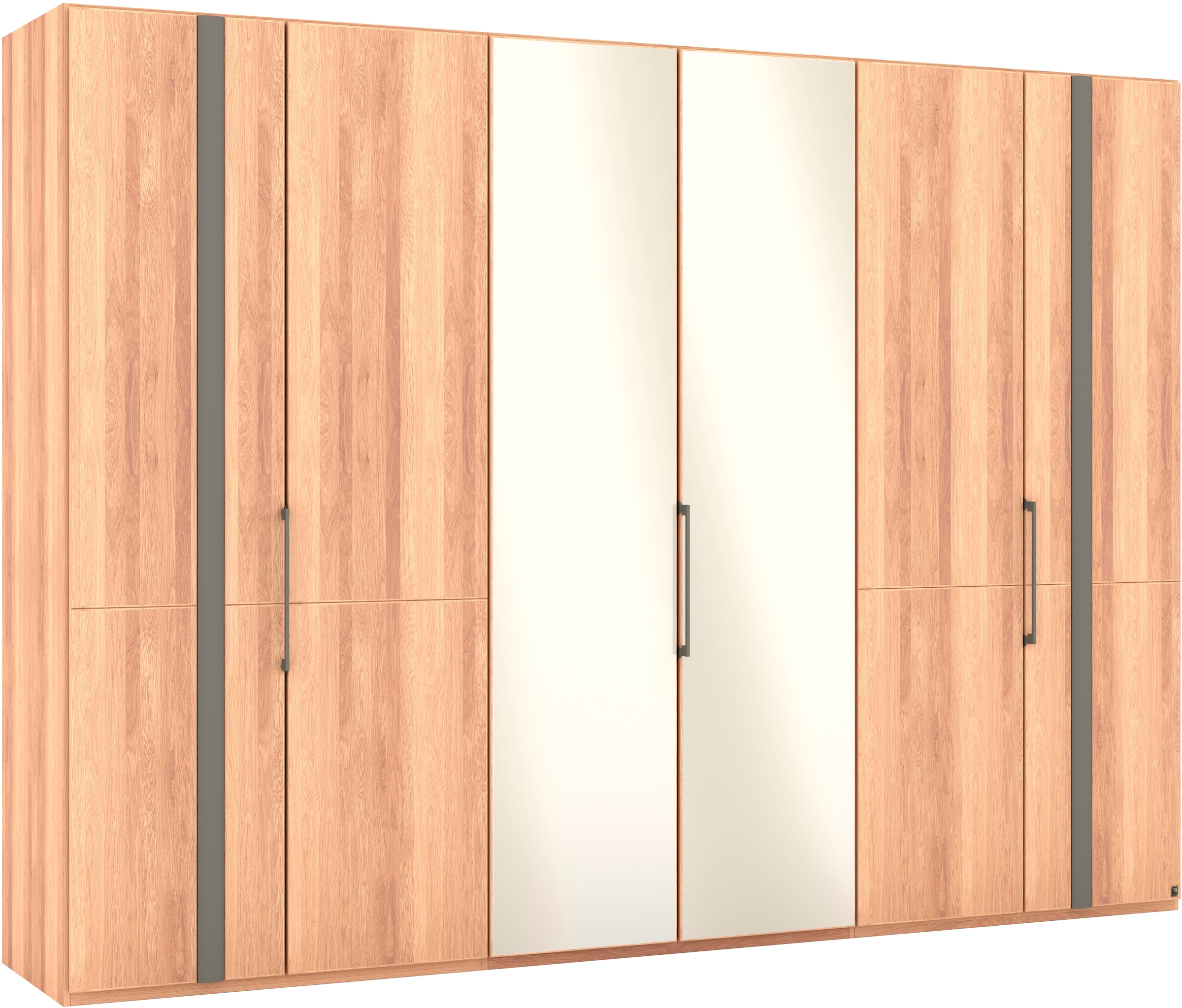 Musterring Drehtürenschrank »Sorrent, Kleiderschrank, Schrank, teilmassiv Eiche«, (mit Türdämpfern, in 5 Breiten & 2 Höhen, extra Böden, MADE IN GERMANY), Türen Eiche massiv oder als Parsol-Bronze-Spiegel, verschiedene Maße