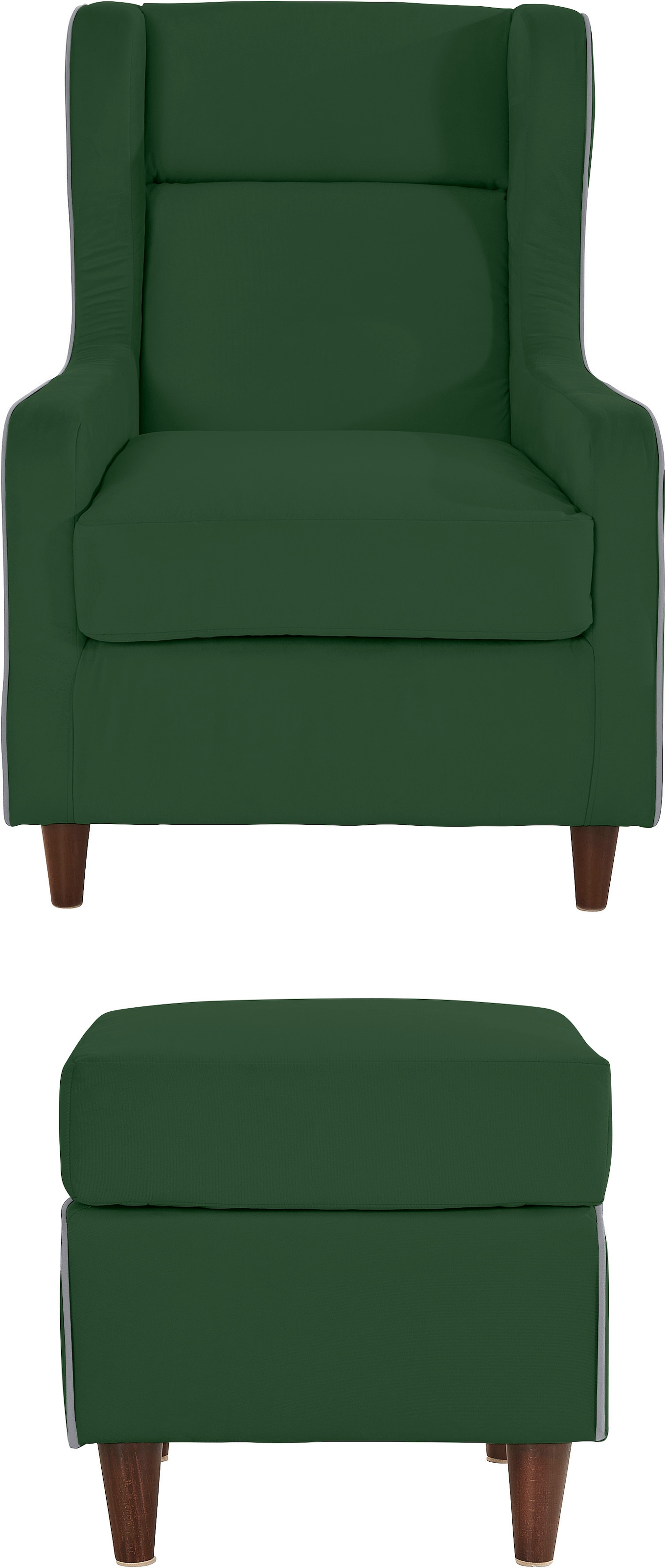 INOSIGN Ohrensessel »Rhada«, mit farblich abgesetztem Keder, B/T/H: 73/85/99 cm