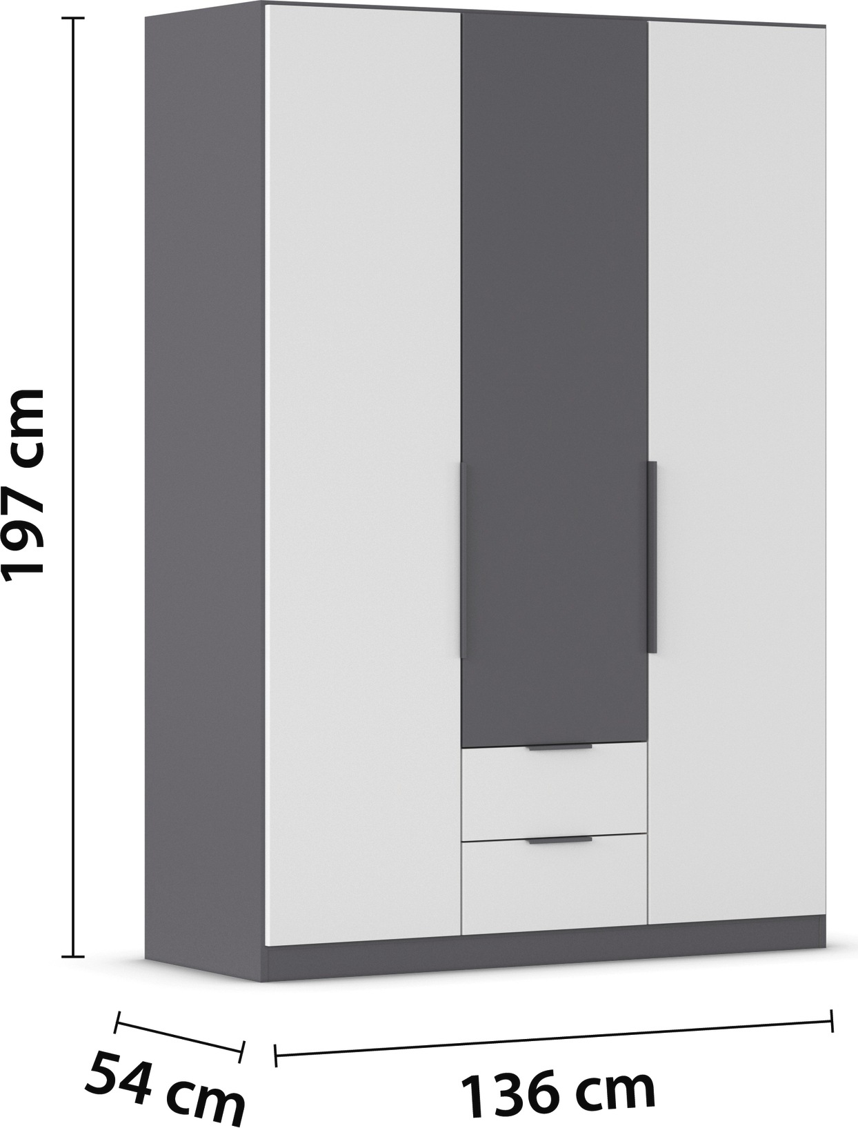 rauch Drehtürenschrank »Kleiderschrank Schrank Garderobe KREFELD optional mit Spiegel«, mit 3 Griff-Varianten, inkl. praktischen Schubladen MADE IN GERMANY