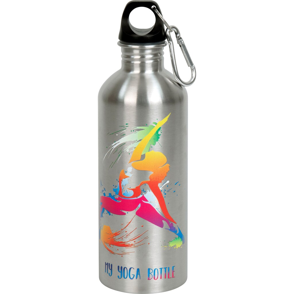 Könitz Trinkflasche »Cool bottle - Yoga«, (1 tlg., mit Befestigung), Edelstahl, handdekoriert, 600 ml