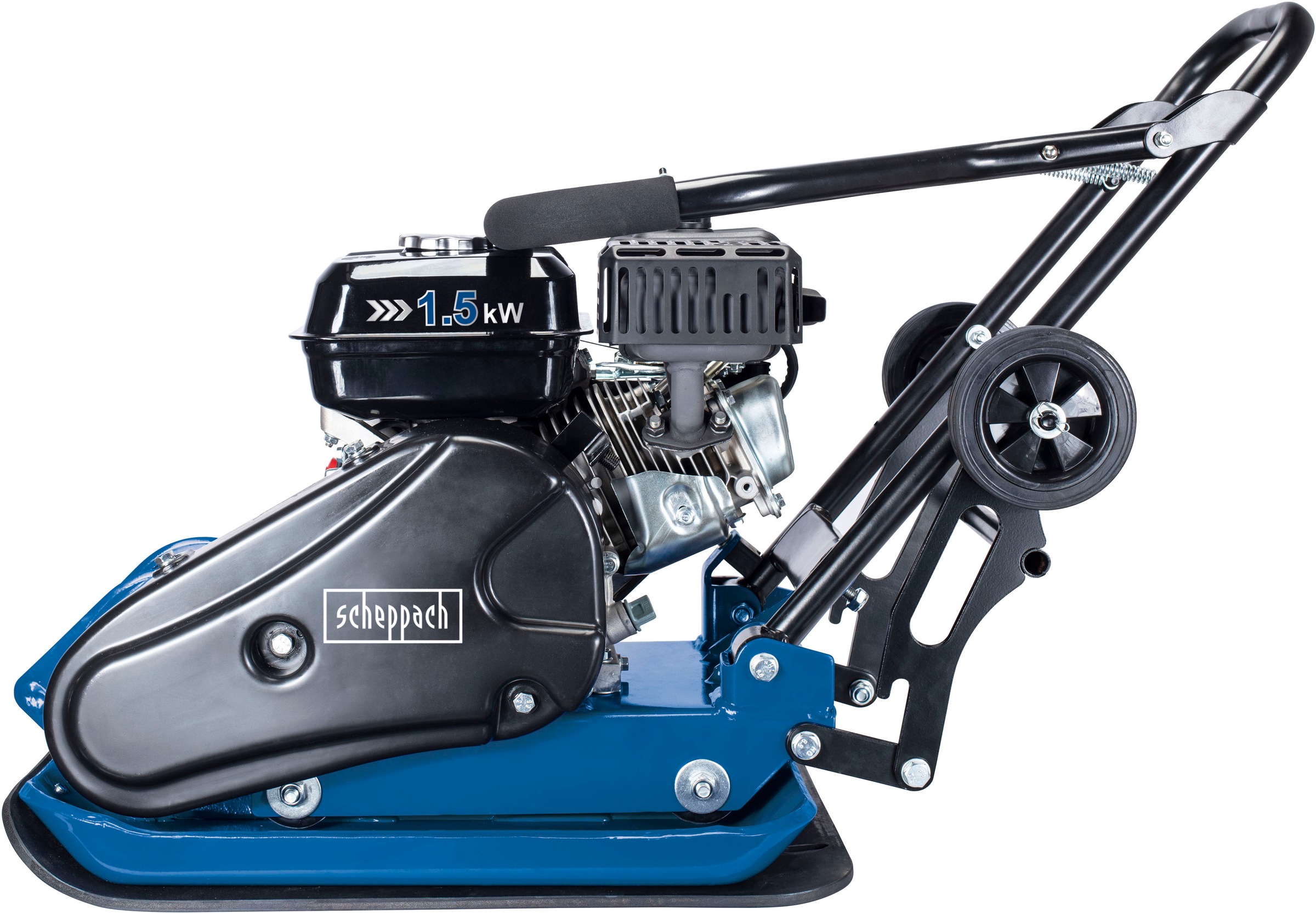 Scheppach Rüttelplatte »HP1400s«, 13000 N, 2,0 PS, 4-Takt-Benzinmotor,inkl. Fahrvorrichtung & Gummimatte