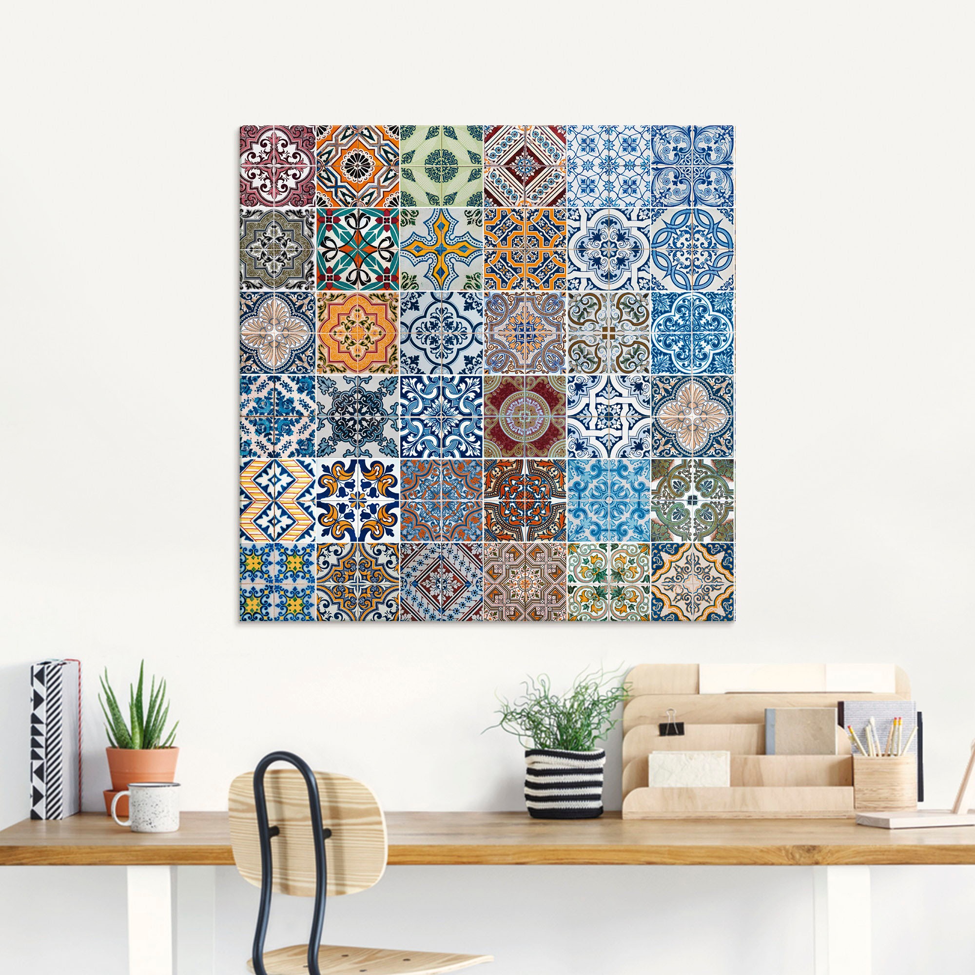 Artland Glasbild »Gemusterte Keramikfliesen«, Muster, (1 St.), in  verschiedenen Größen online kaufen