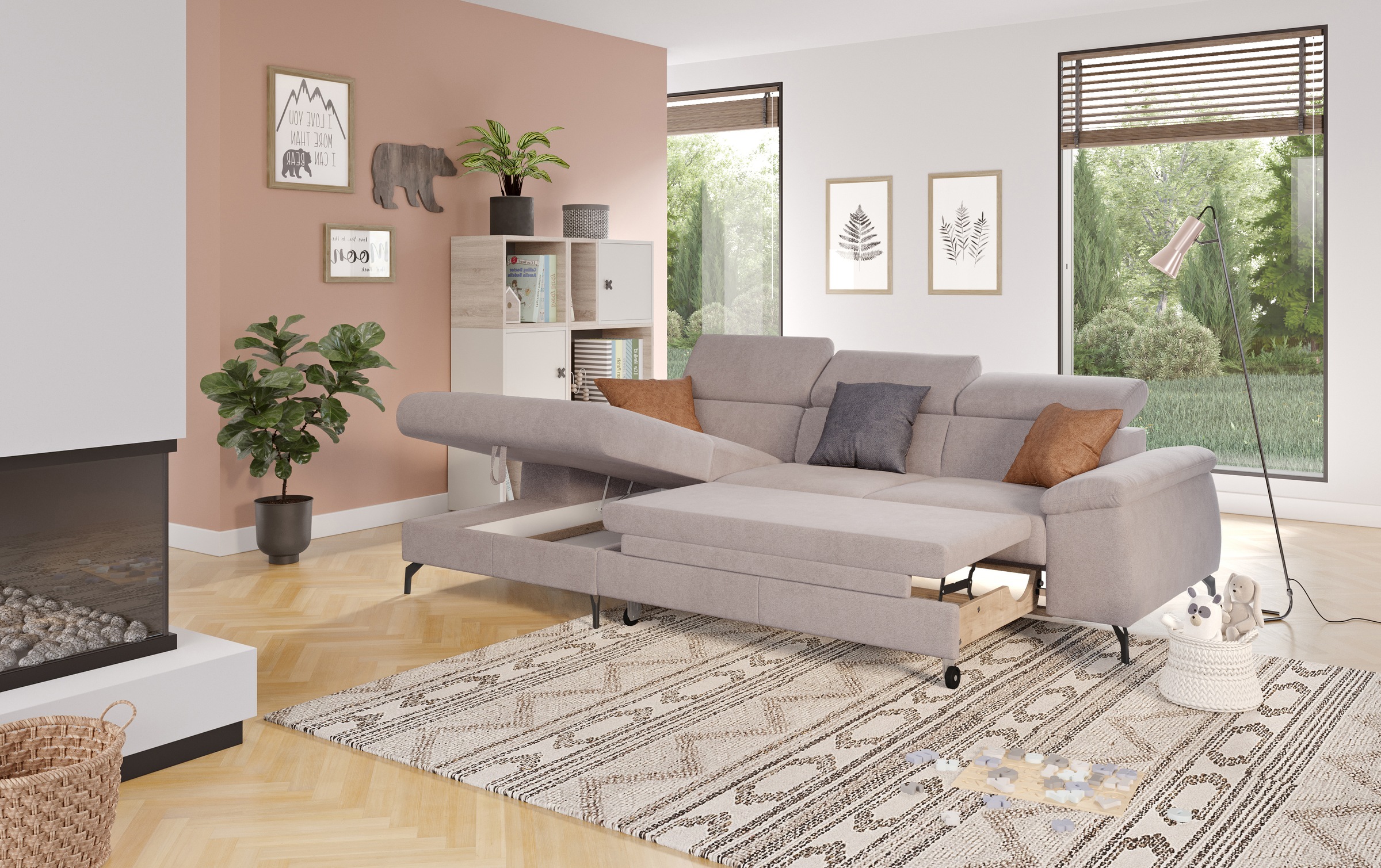 COTTA Ecksofa »Kitty L-Form«, mit Kopfteilverstellung, wahlweise mit Bettfunktion & Bettkasten