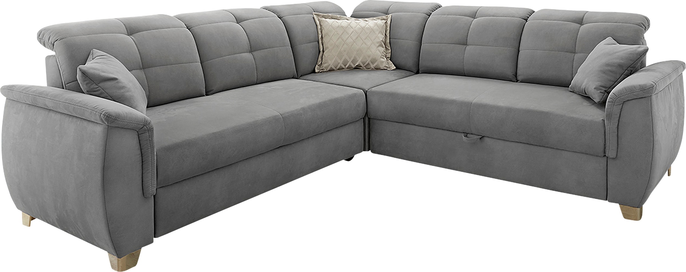 Jockenhöfer Gruppe Ecksofa Udine, verstellbare Kopfteile, Gästebett- und Relaxfunktion