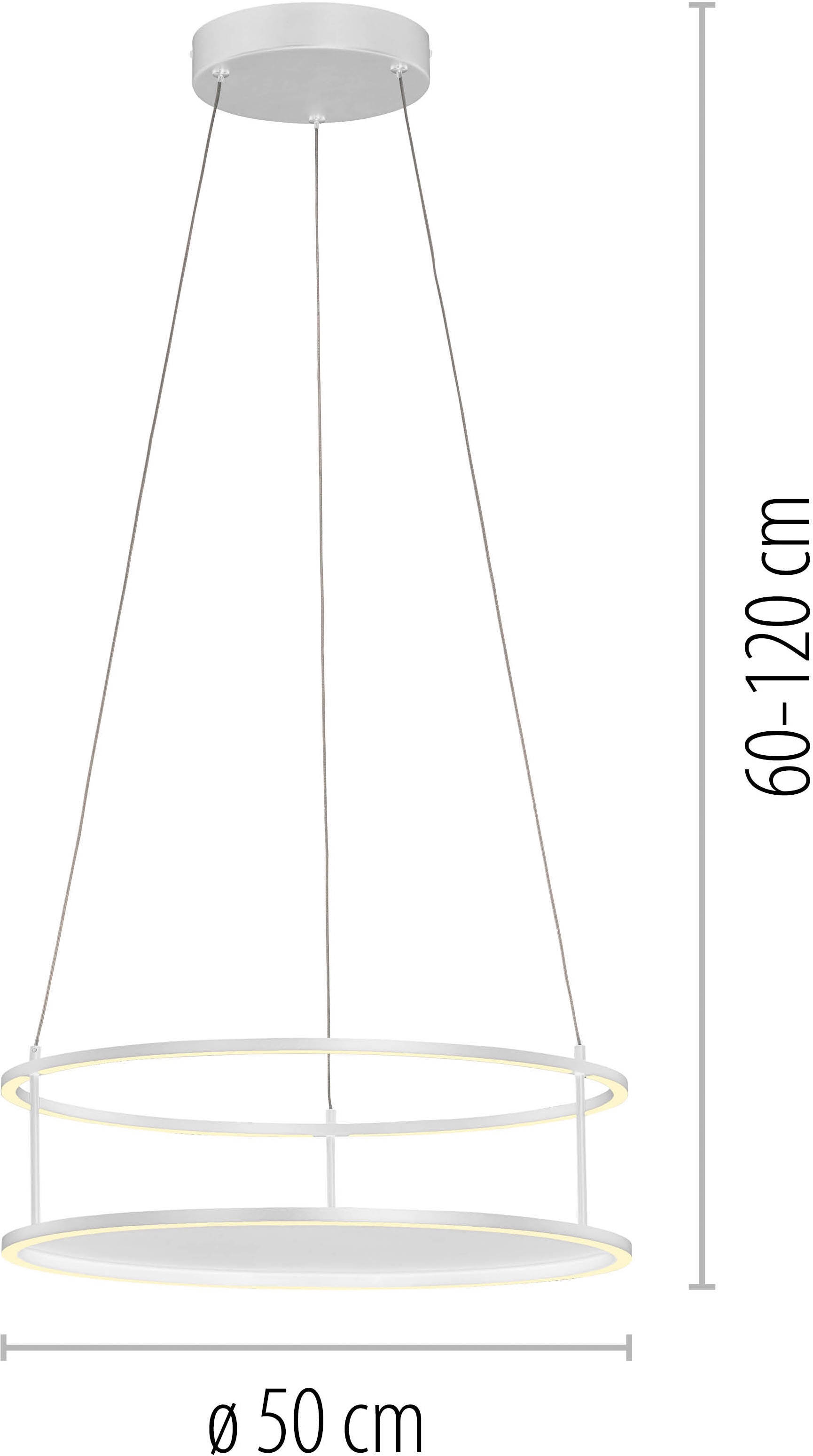 Paul Neuhaus LED Pendelleuchte »CONNI« LED-Board 1 Stk. Warmweiß Touchdimmer, separat schaltbar, Memoryfunktion, Deko-Ablagefläche