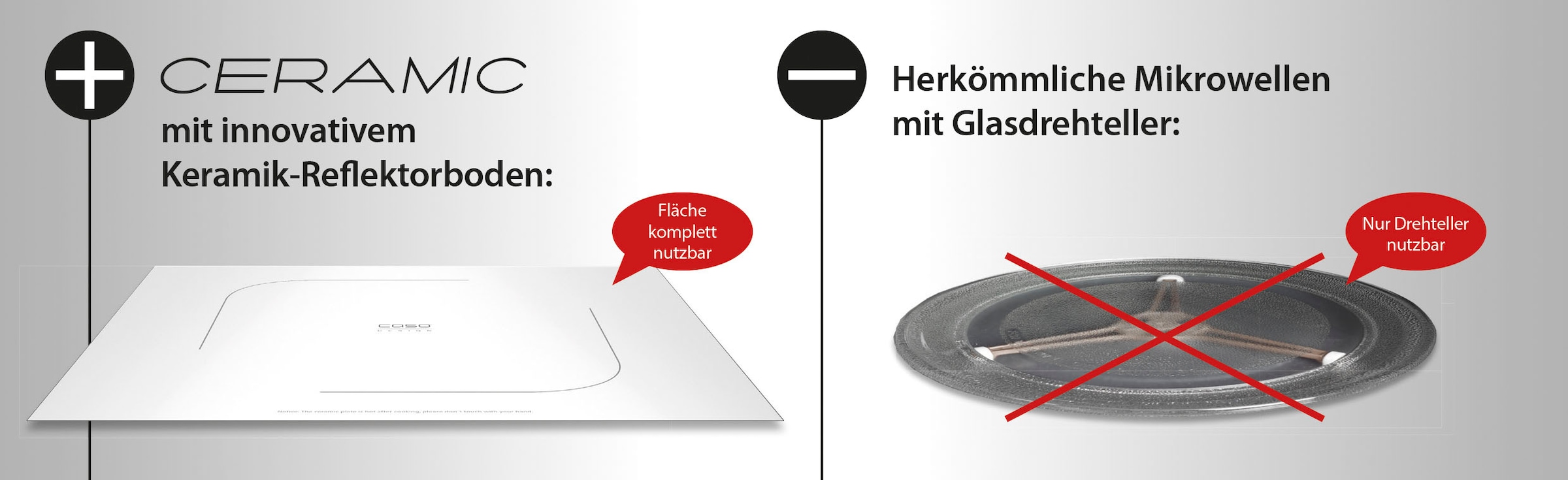 Caso Mikrowelle »3371 MCG 30 Ceramic Chef, 3 in 1 Mikrowelle, Grill, Heißluft« Grill | Heißluft | Mikrowelle 2100 W Mit Grill-Rost garen auf 2 Ebenen