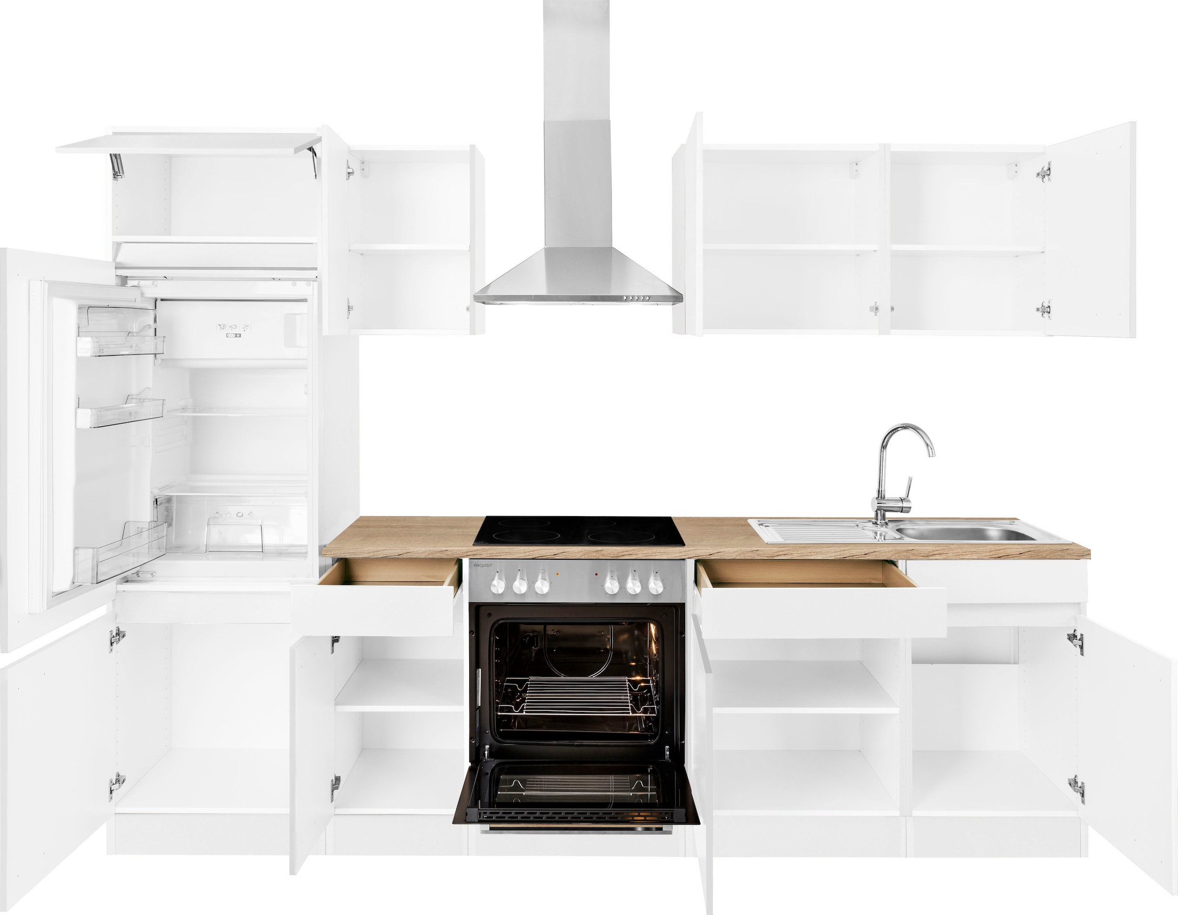 OPTIFIT Küchenzeile »Roth« Breite 270 cm, wahlweise mit E-Geräten, mit Push-to-Open-Funktion