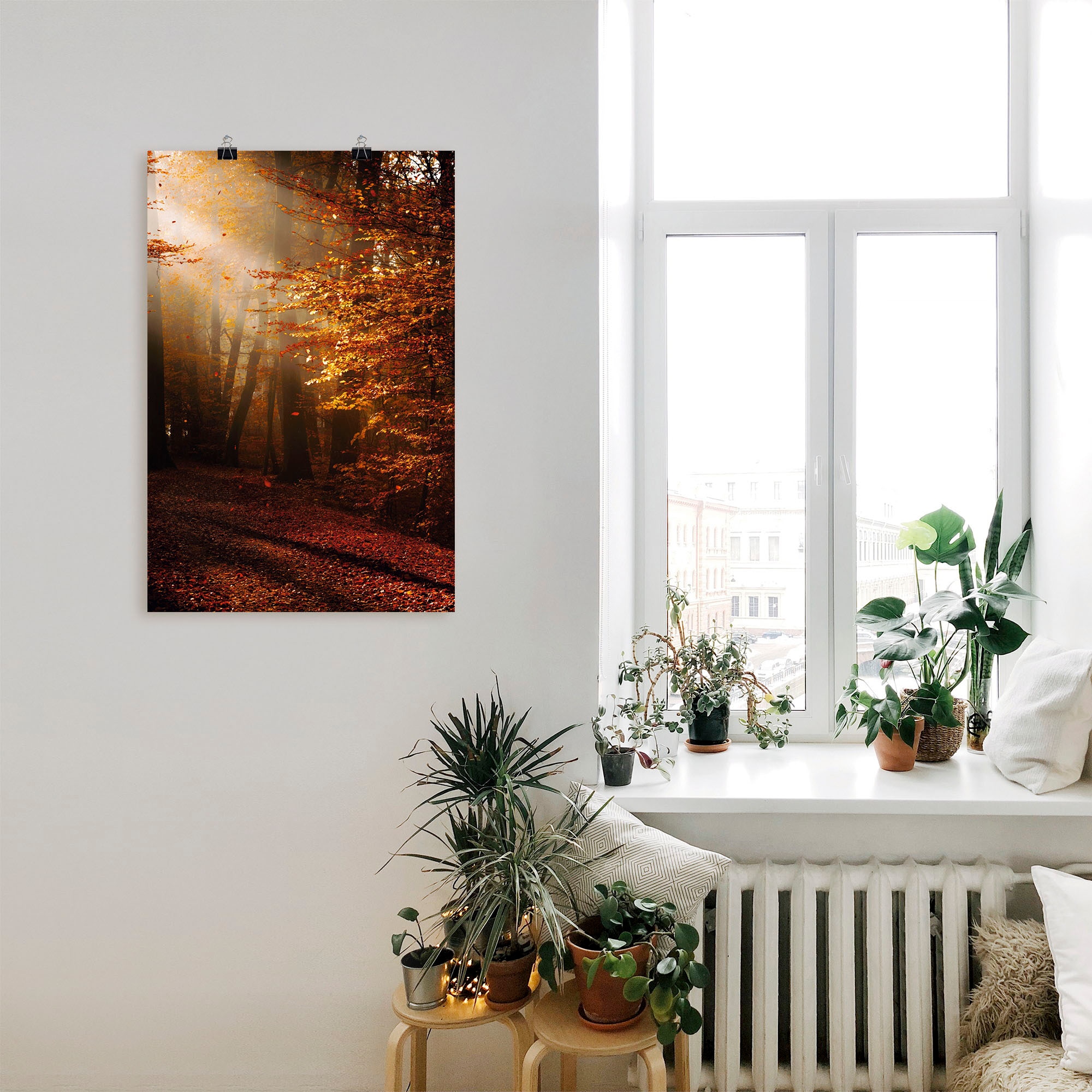 Artland Wandbild »Sonnenaufgang im Herbst« Wald 1 Stk. tlg. als Leinwandbild, Poster in verschied. Größen