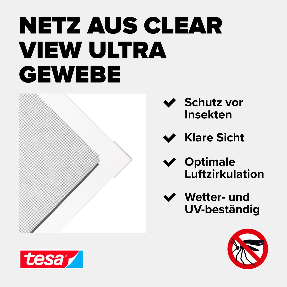 tesa Insektenschutz-Fensterrahmen »Insect Stop Falt Fliegengitter für Fenster - min 0,8 m bis max. 1,4 m« Packung, Teleskop Alu Rahmen, 1 Stk. tlg. Mückenschutz-verstellbarem Rahmen aus Aluminium-ohne bohren