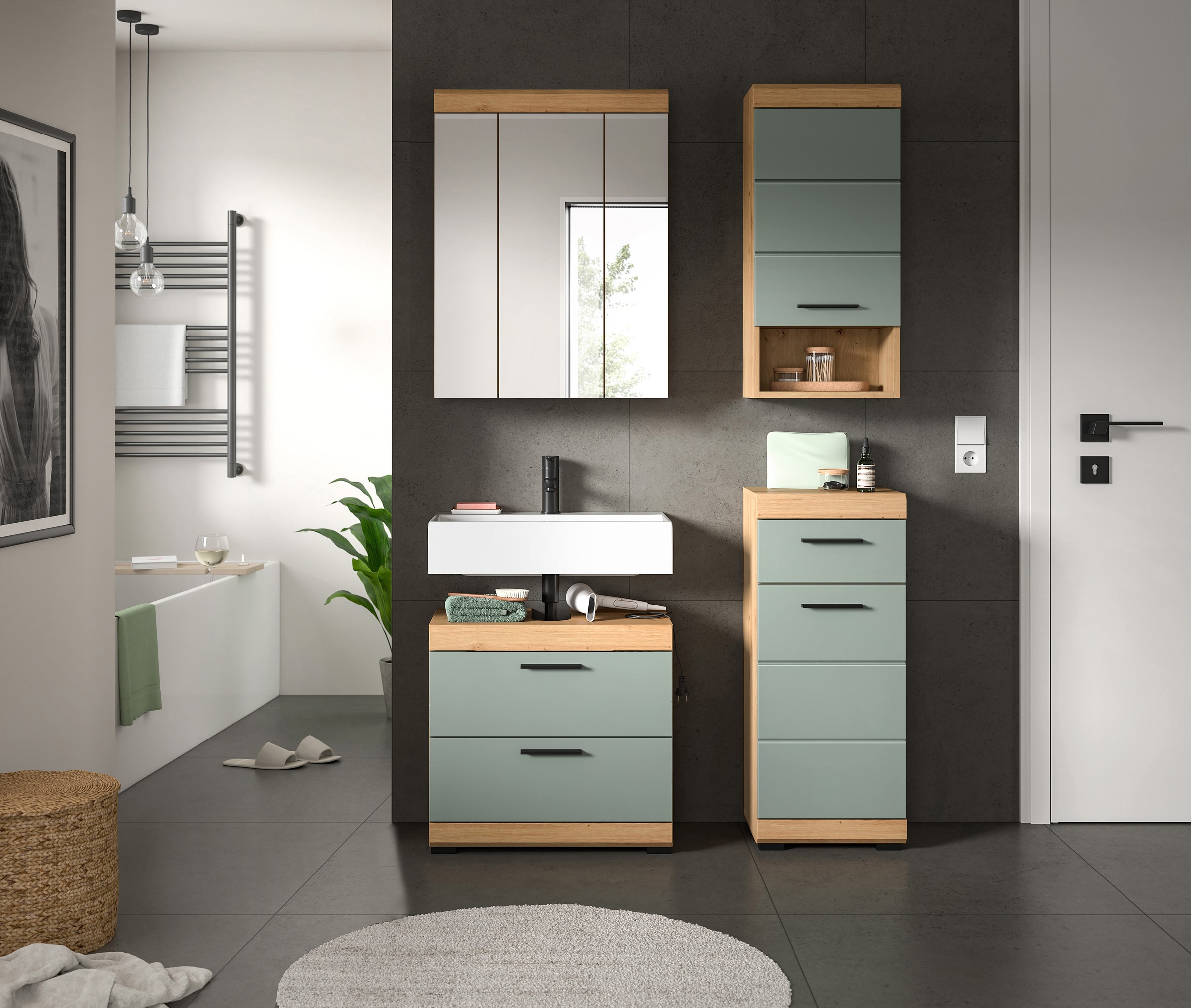 INOSIGN Badmöbel-Set »Siena, 4 teilig, bestehend aus:«, (Set), Waschbeckenu günstig online kaufen
