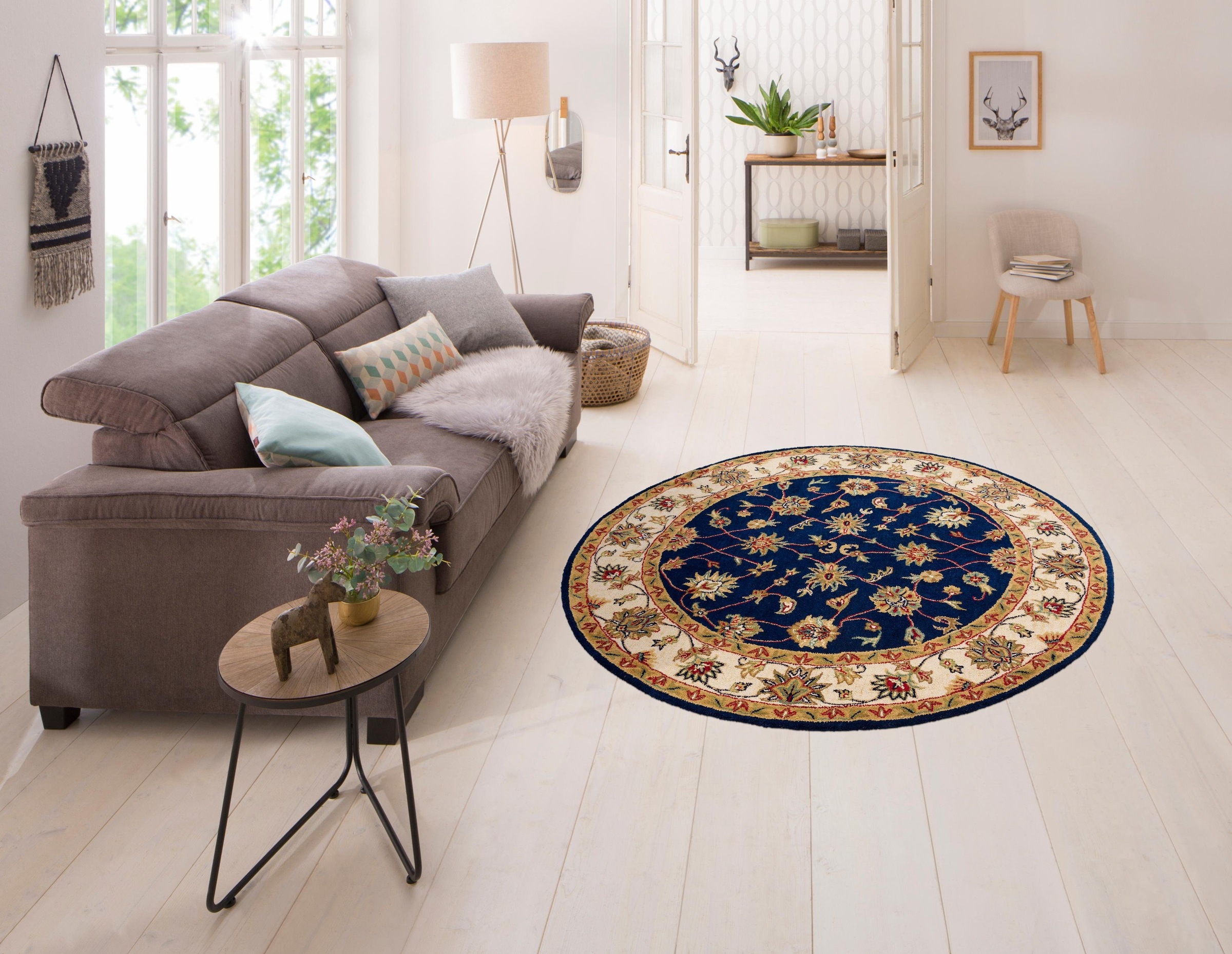 my home Wollteppich »Sahil«, rund, 14 mm Höhe, reine Wolle, Orient-Optik, i günstig online kaufen