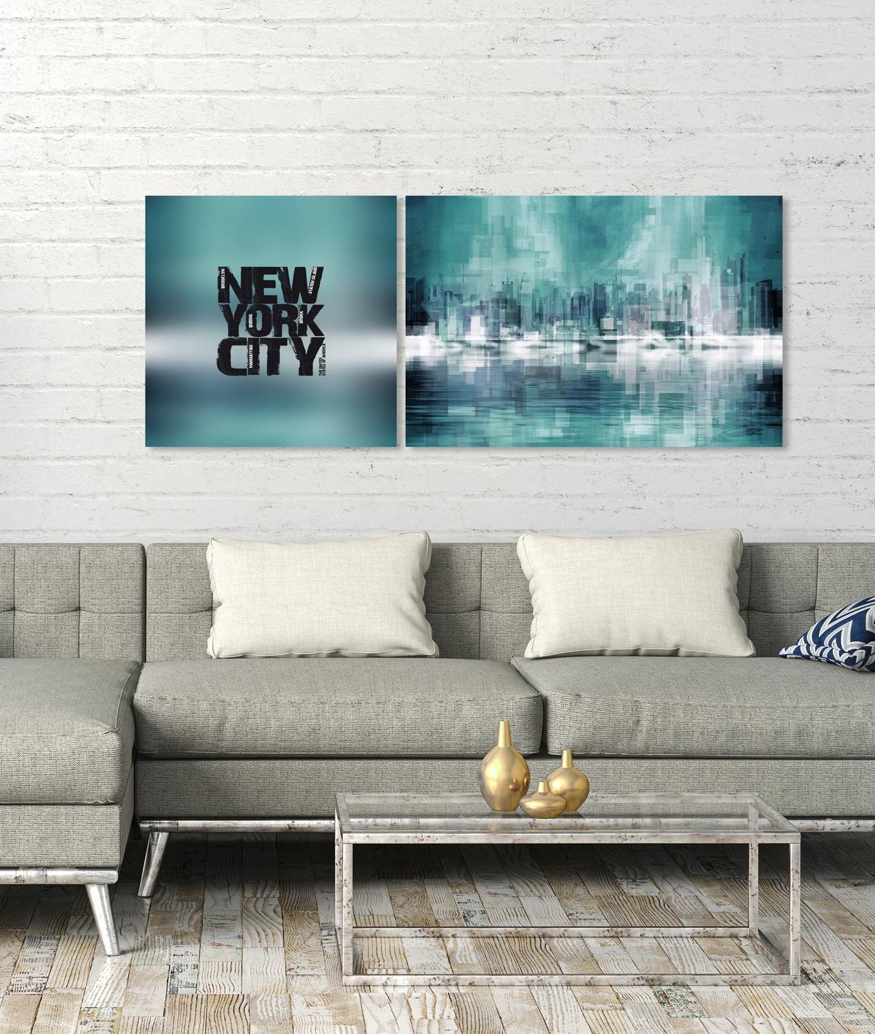 queence Leinwandbild »New York City«, Abstrakte-Kunst-Modern-Spa-Spa Bilder günstig online kaufen
