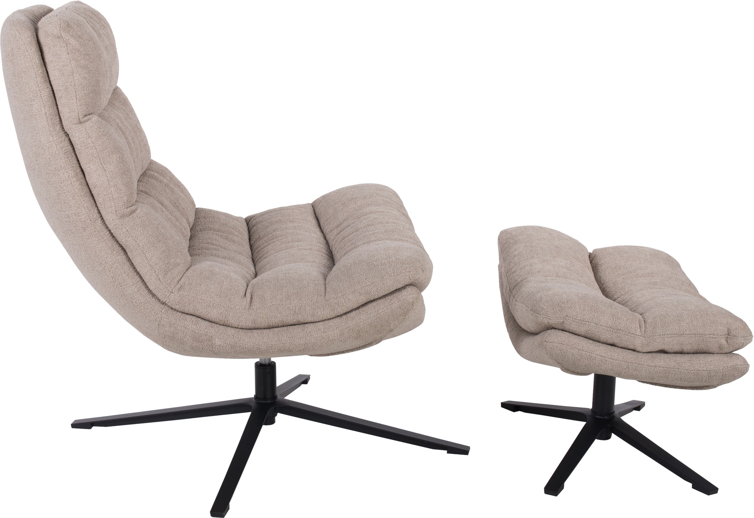 Duo Collection Relaxsessel »Porto«, 360° drehbar, doppelte Polsterung, mit Hocker, bis 115 kg belastbar
