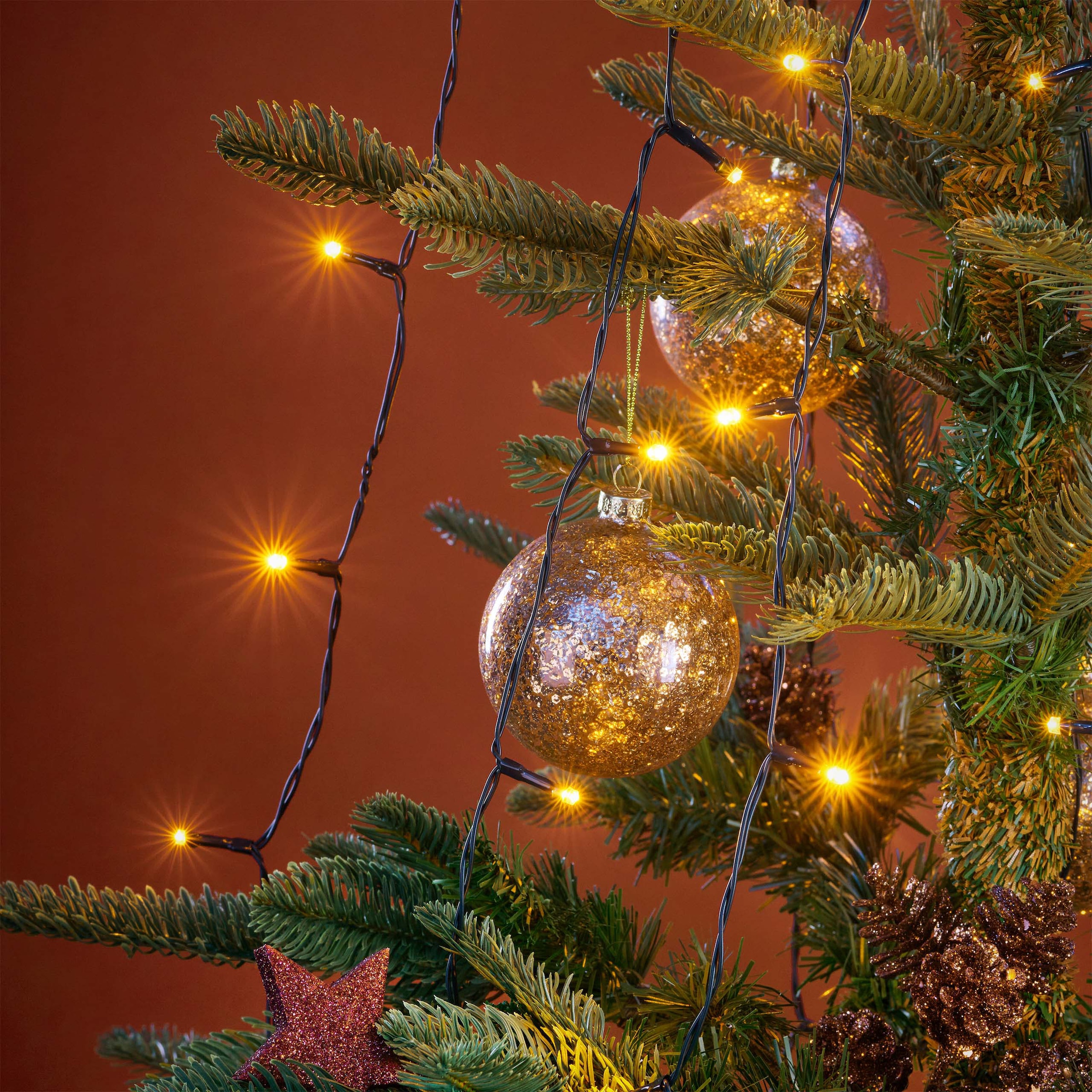 OTTO home LED-Baummantel »Baumvorhang in unterschiedlichen Längen, Timer (6/18h), Outdoor Indoor« Lichterkette, warmweiß, Blink-/ Timer- u. Memoryfunktion, 5m Zuleitung
