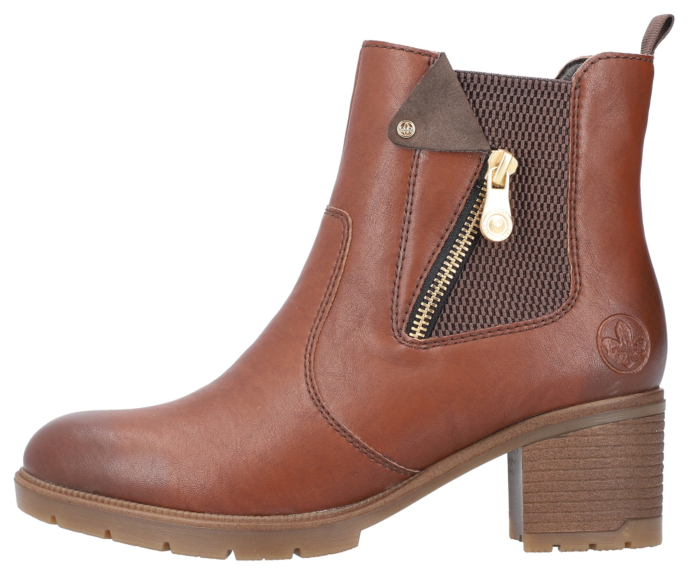 Rieker Winterstiefelette, Stiefelette, Boots, Blockabsatz, mit Innenreißverschluss