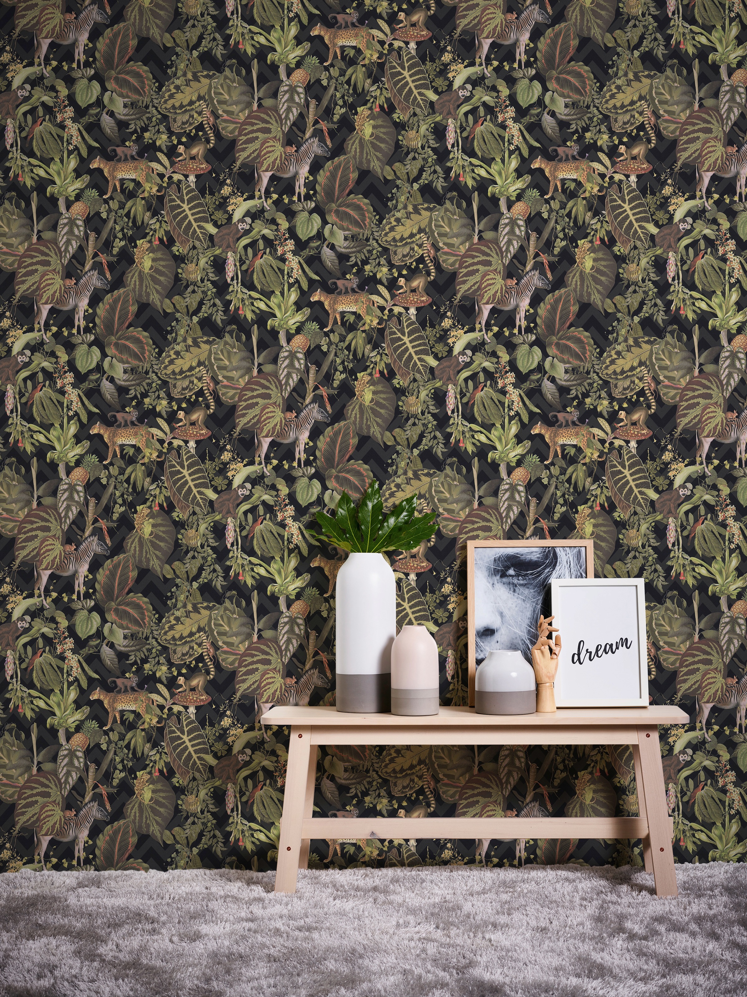 METROPOLIS BY MICHALSKY LIVING Vliestapete »Change is good, Jungle Joy« botanisch | floral | tropisch leicht strukturiert Designertapete Tapete Dschungel Tapeten Wohnzimmer Schlafzimmer Küche