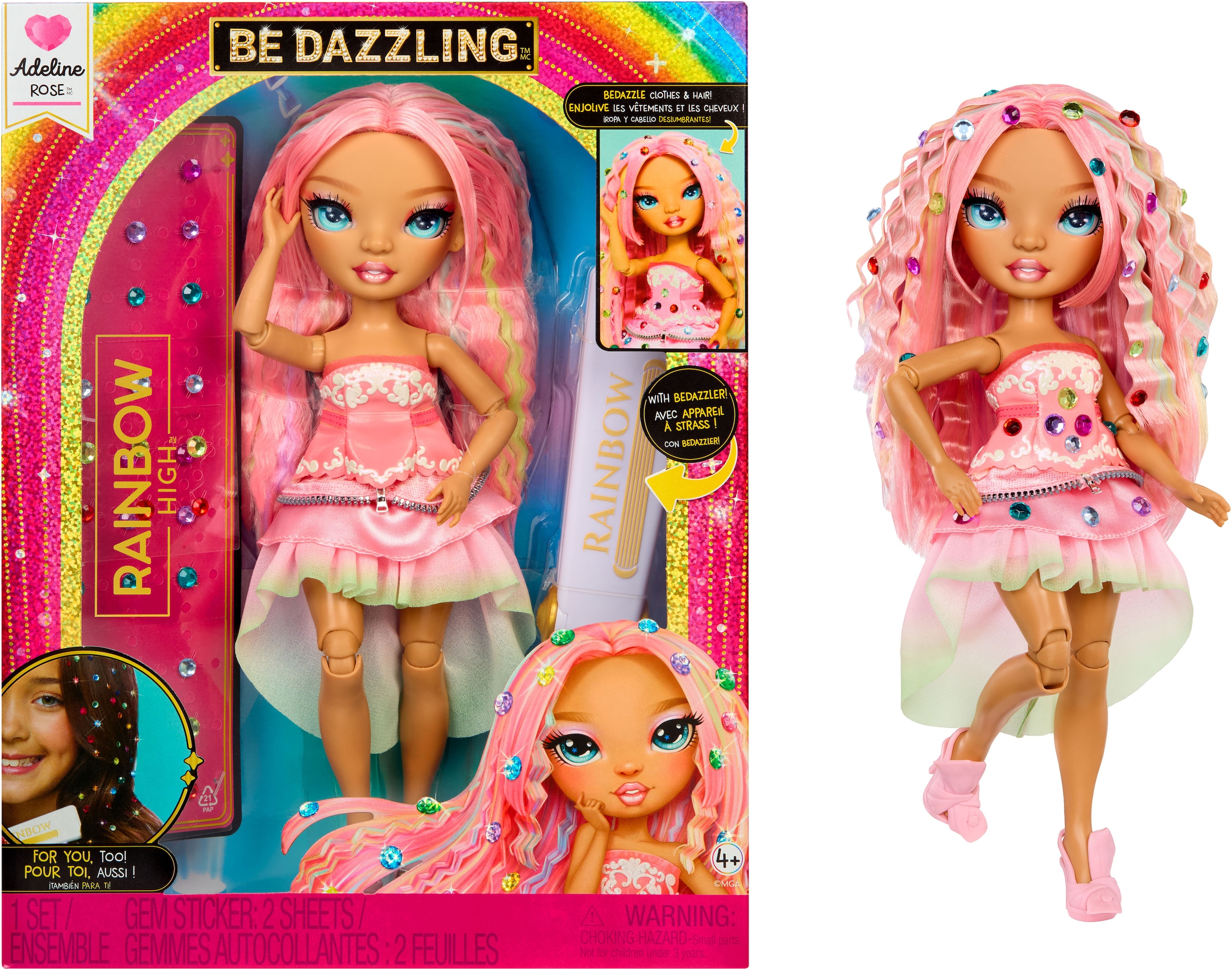 RAINBOW HIGH Anziehpuppe »Rainbow High Be Dazzling Fashion Dolls- Adeline Rose«