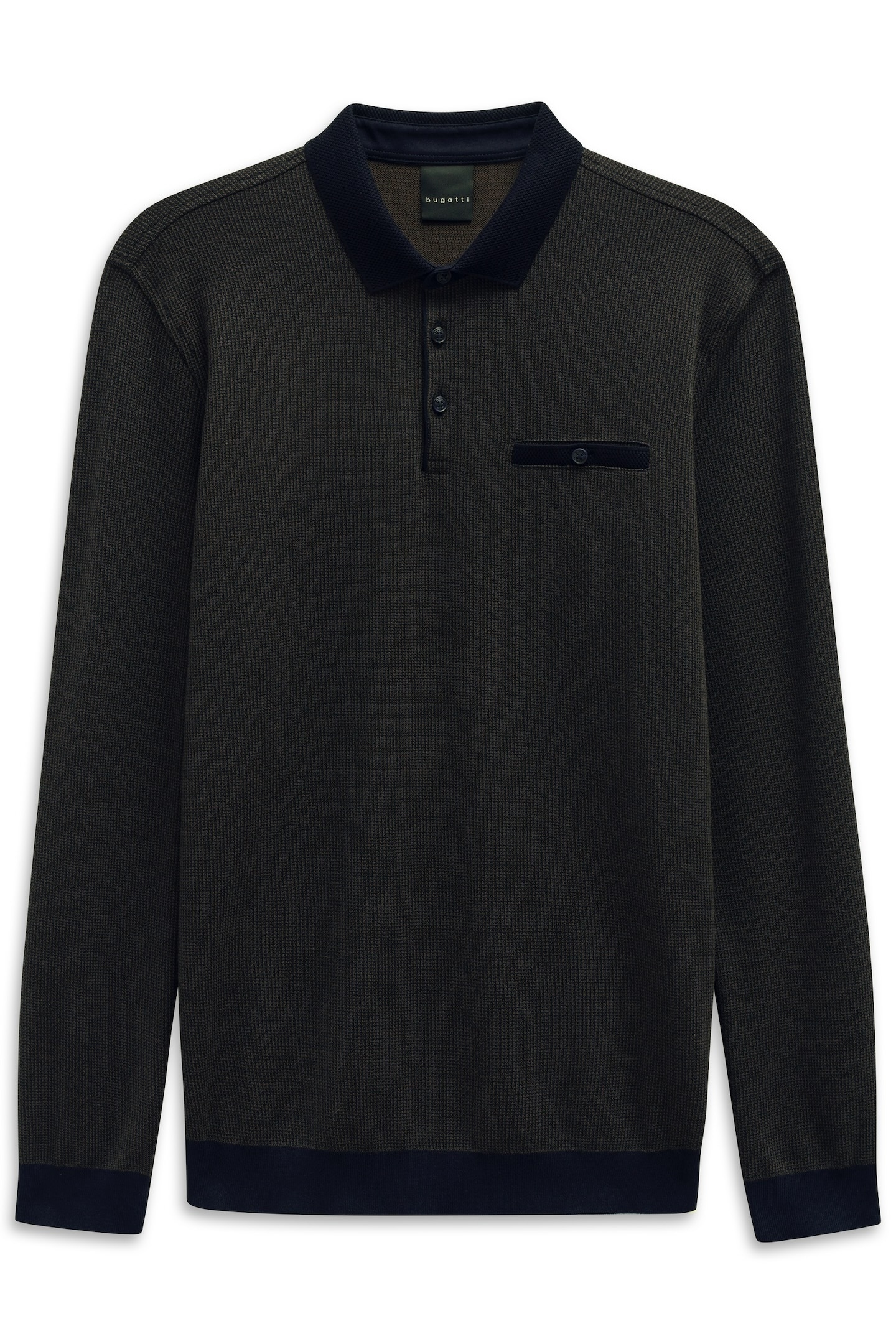 bugatti Langarm-Poloshirt »Modern Fit«, mit Brusttasche
