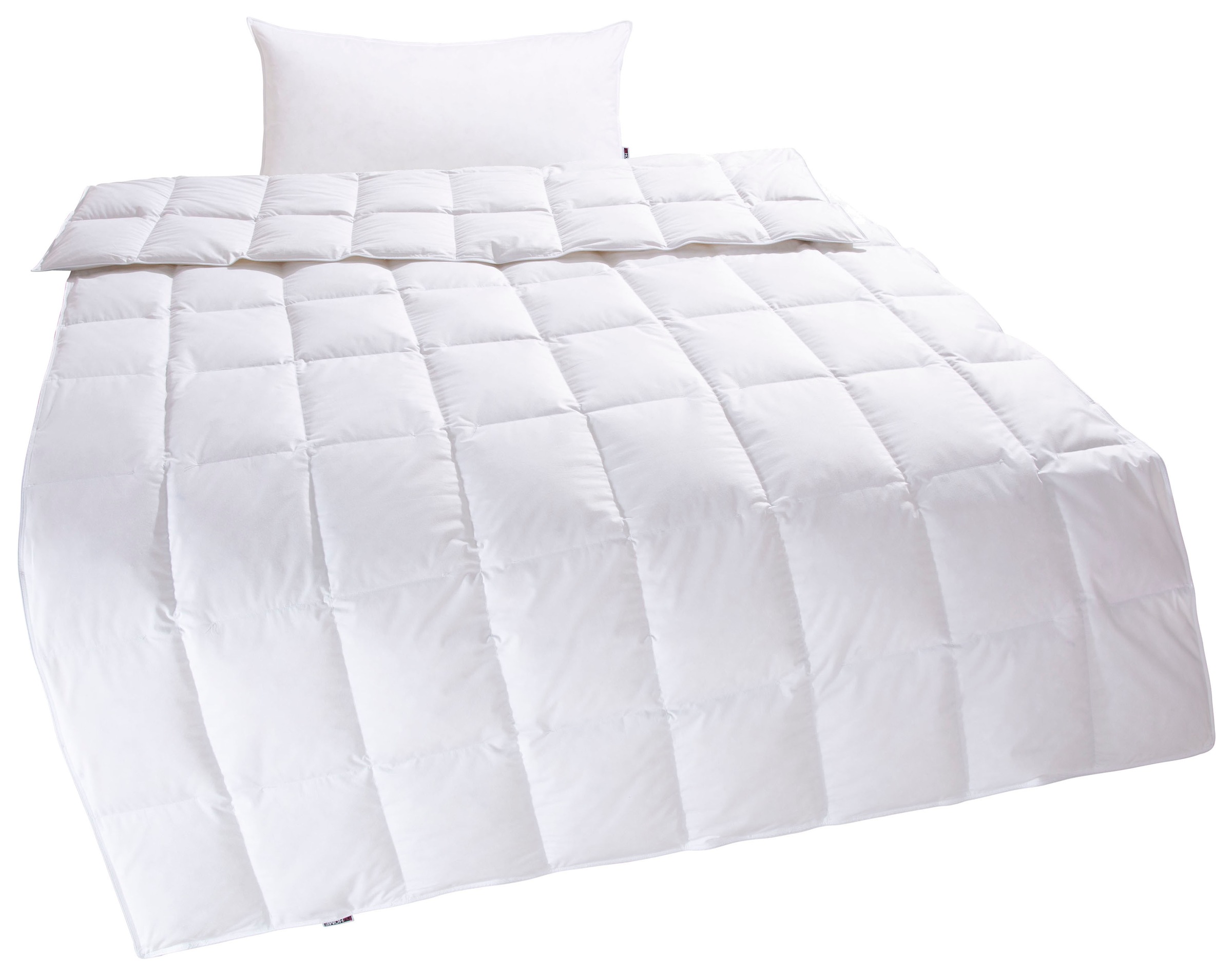 my home Federbettdecke + Kopfkissen »Irah Bettdecke 135x200 cm, 155x220 cm« Set mit Kissen 80x80 cm, Sommer, Winter, Made in Germany
