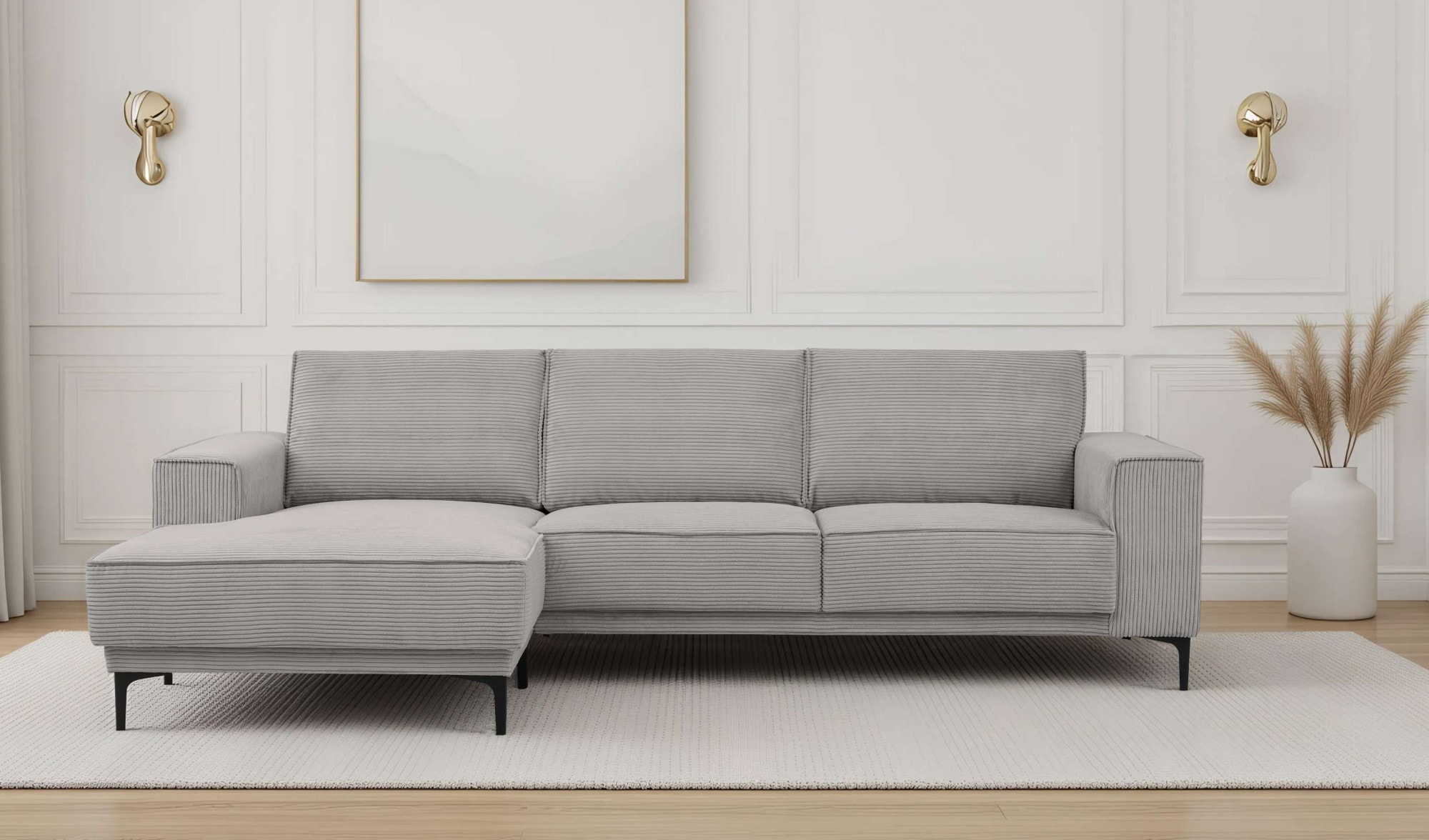 PLACES OF STYLE Ecksofa »Polsterecke Oland, Struktur, Flachgewebe, Luxus-Mi günstig online kaufen