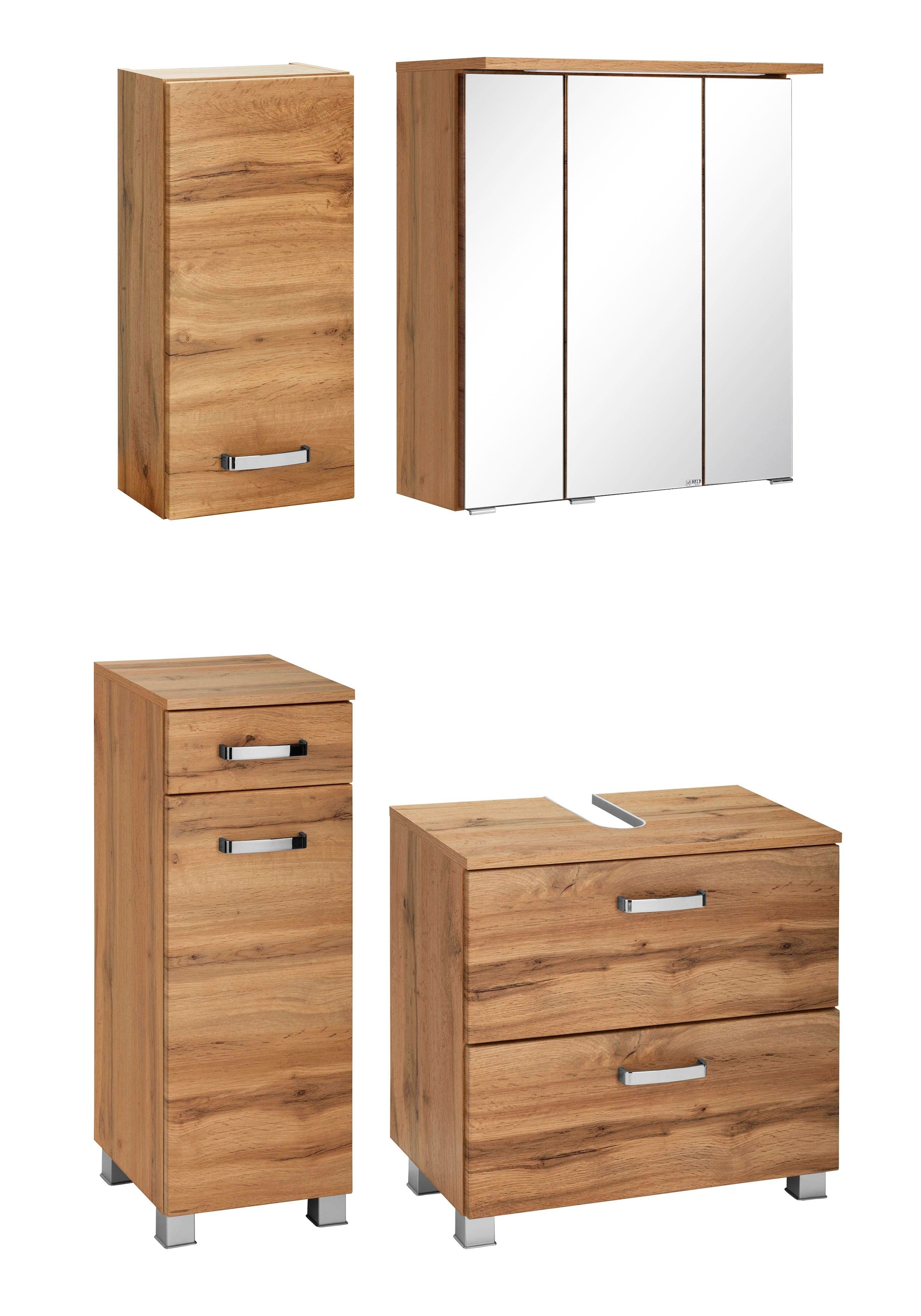 welltime Badmöbel-Set »Ravenna«, (4 St.), Hängeschrank, Unterschrank, Spieg günstig online kaufen