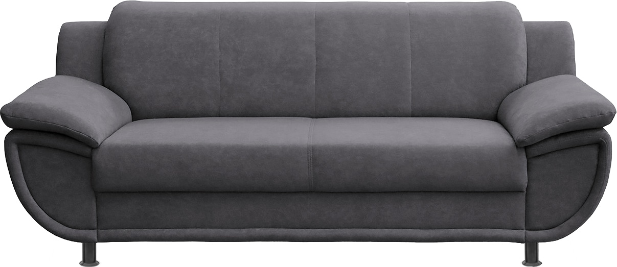 TRENDMANUFAKTUR 3-Sitzer »Rondo, Breite 207 cm, breite Armlehnen, Füße schwarz« Big-Sofa wahlweise mit Federkern, in verschiedenen Bezügen bestellbar