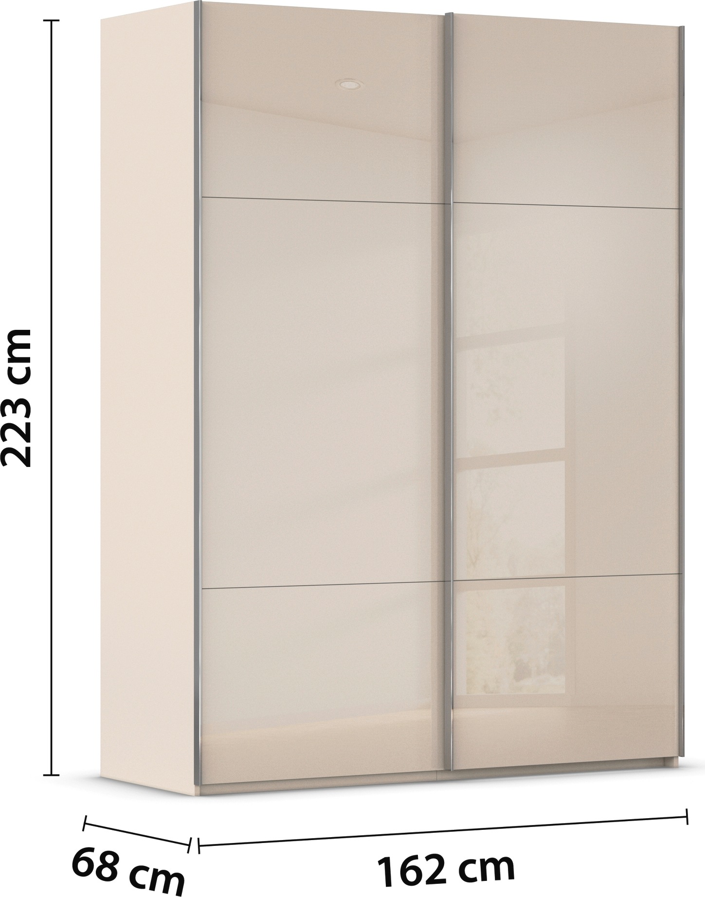 rauch Schwebetürenschrank »Kleiderschrank Schrank Garderobe Schlafzimmerschrank CONTIDO«, (in 3 verschiedenen Ausstattungen BASIC/CLASSIC/PREMIUM), aus hochwertigem Material in 6 Breiten 2 Griff-Farben MADE IN GERMANY