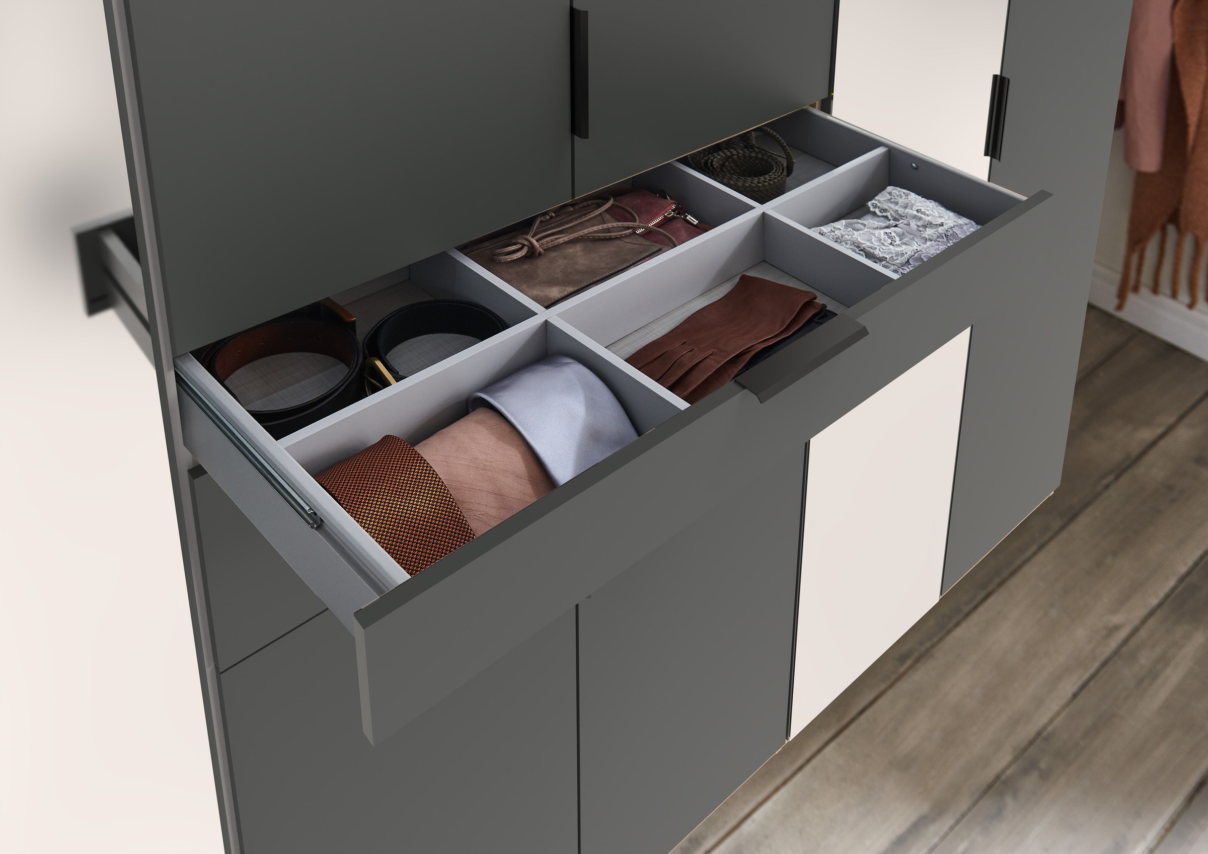 Wimex Drehtürenschrank »Moldau Kleiderschrank mit Spiegel Schlafzimmerschrank Bestseller«, Wähle deine Innenausstattung fertig konfiguriert im Schrank
