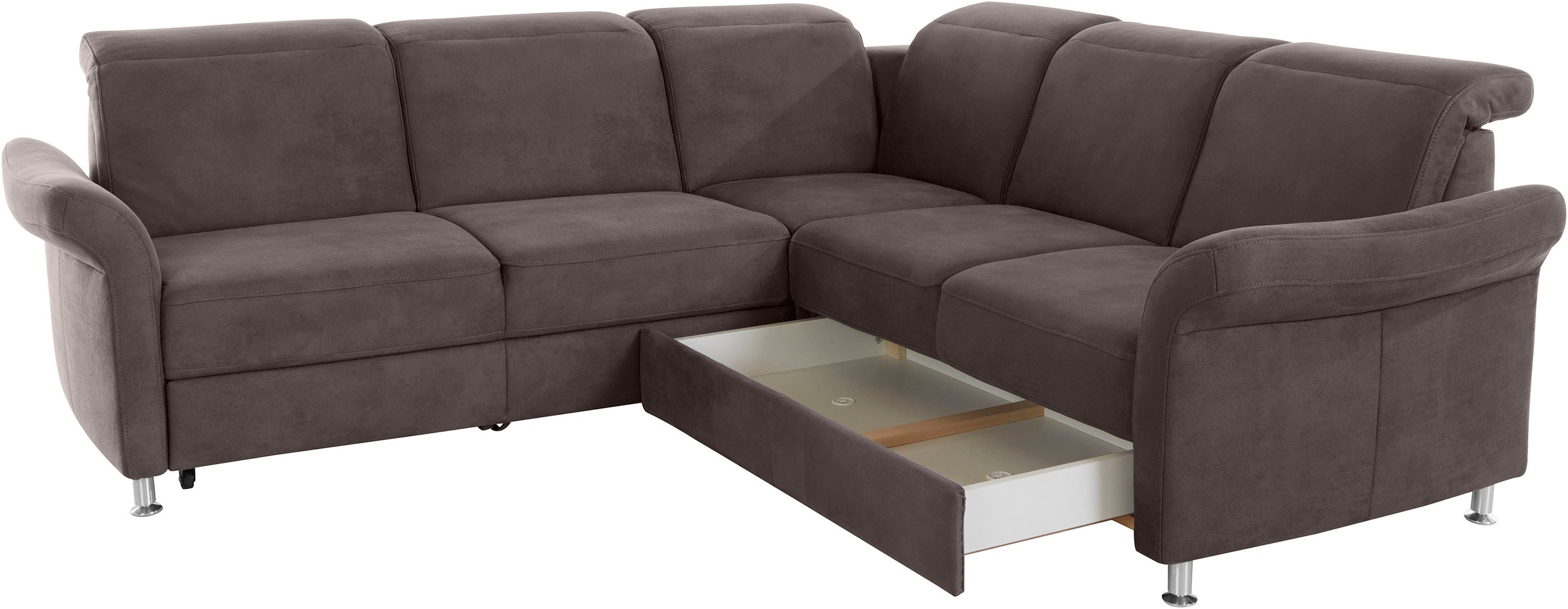 sit&more Ecksofa »Darwin L-Form«, inklusive Federkern, wahlweise mit Kopfteilverstellung, Bettfunktion