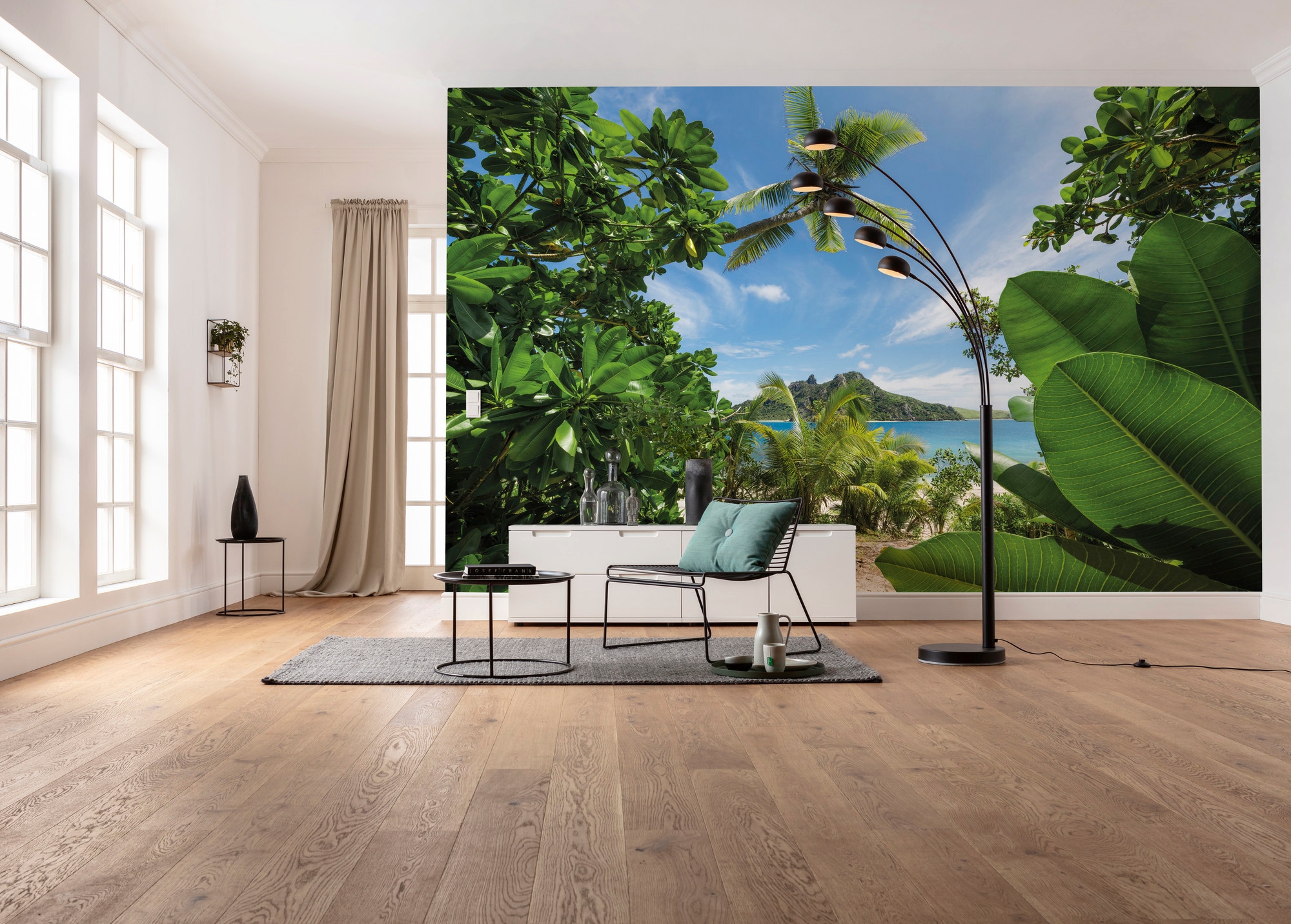 Sanders & Sanders Fototapete Dschungel Grün und Blau 450 x 280 cm 612687 günstig online kaufen