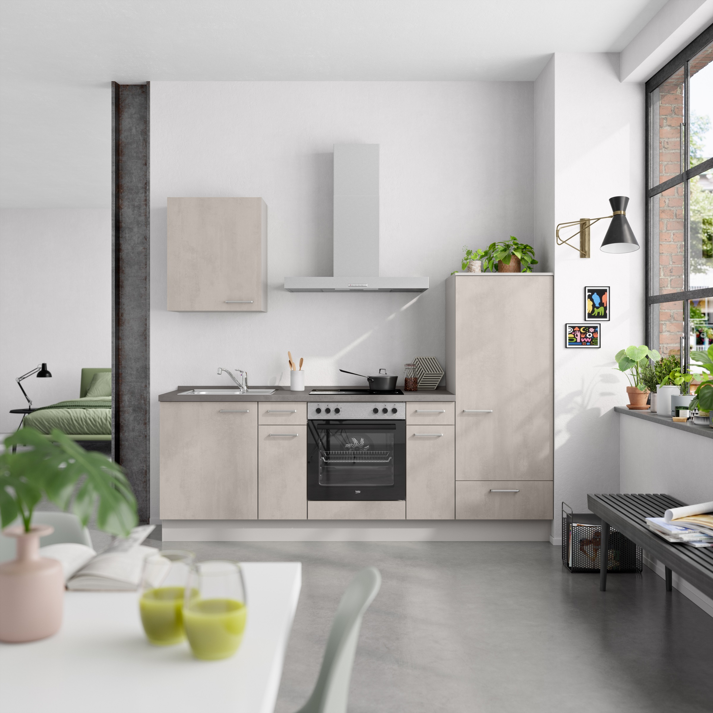 nobilia® Küchenzeile »"Riva I"«, vormontiert, Ausrichtung wählbar, Breite 240 cm, wahlw. mit E-Geräten