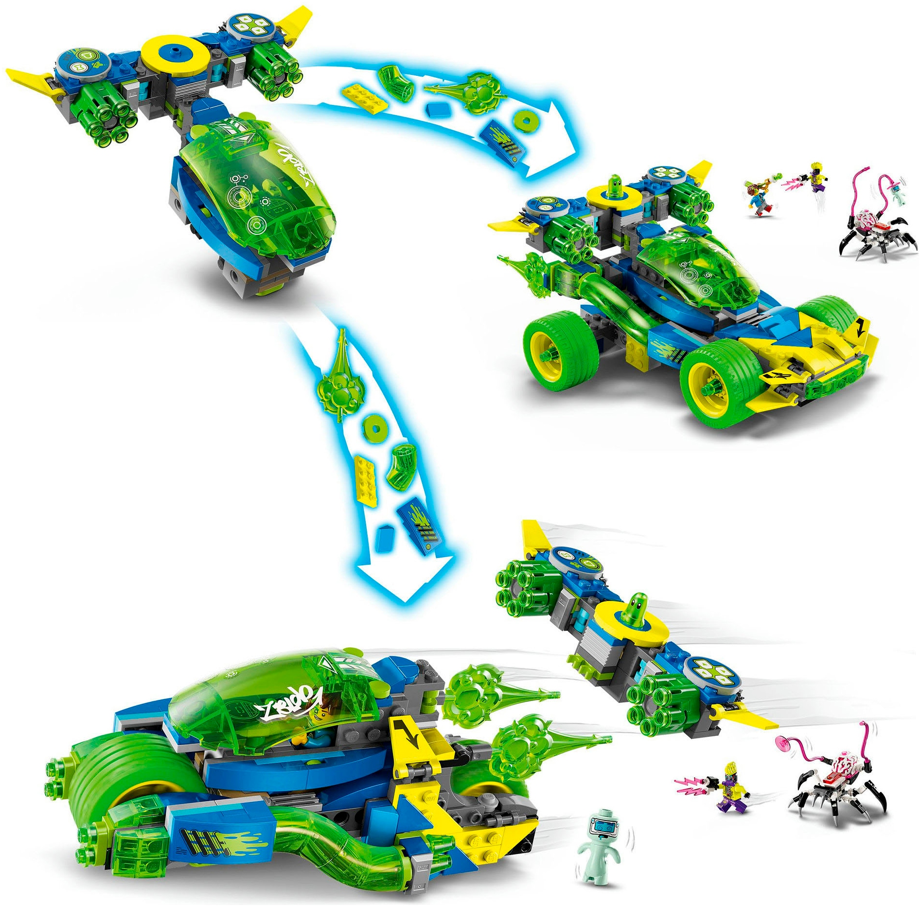 LEGO® Konstruktionsspielsteine »Mateo mit dem Z-Blob Action-Rennwagen (71491), LEGO DREAMZzz«, (485 St.), Made in Europe