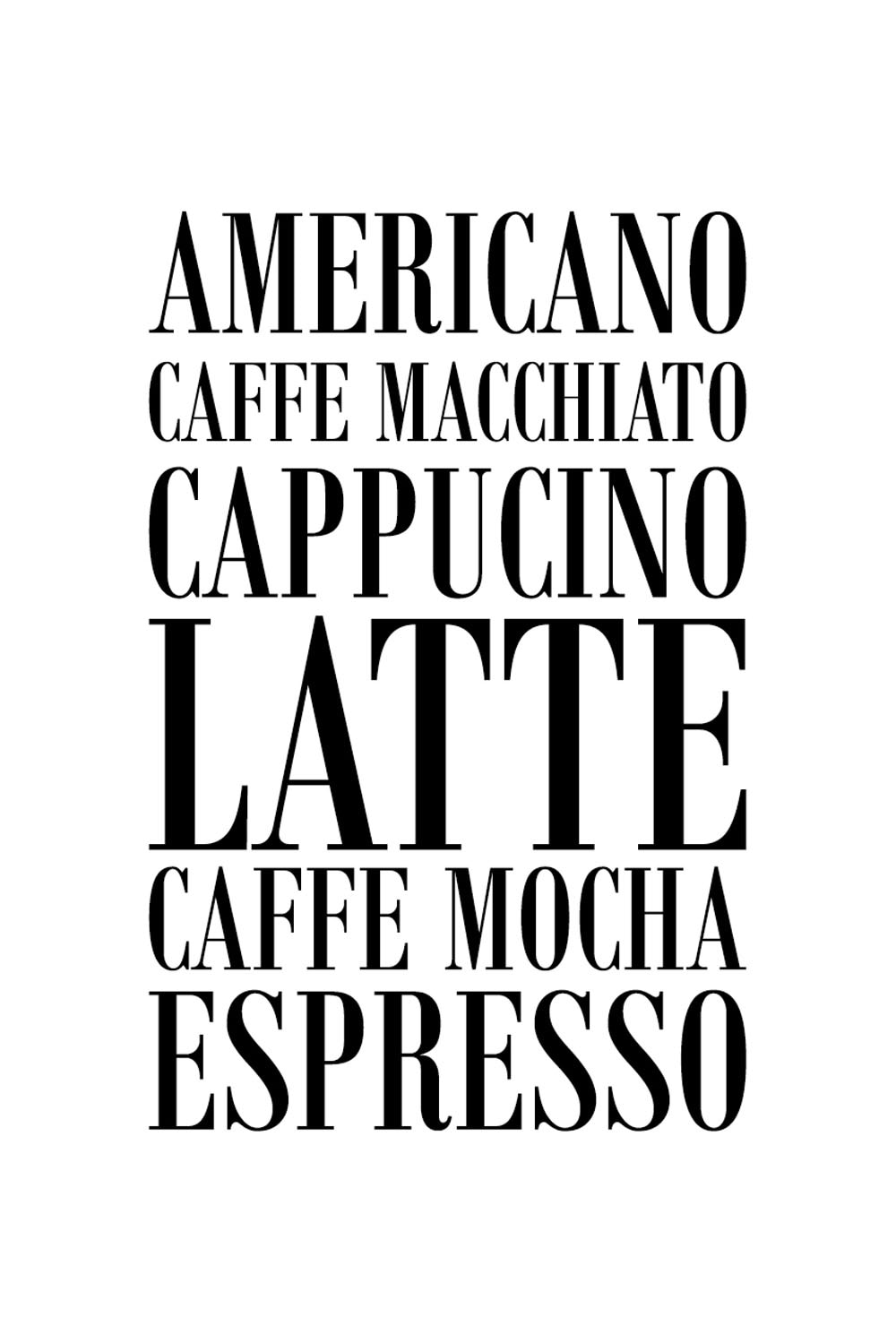 queence Wanddekoobjekt »Kaffee, Cappucino, Expresso ...«, Schriftzug auf  Stahlblech auf Rechnung bestellen
