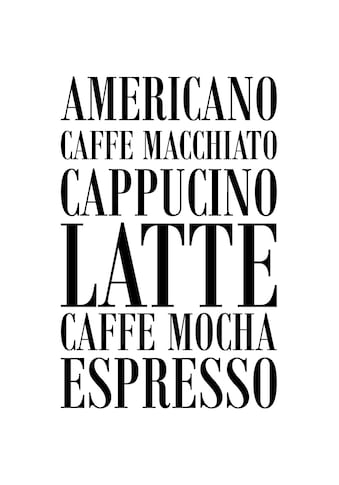 Wanddekoobjekt »Kaffee, Cappucino, Expresso ...«