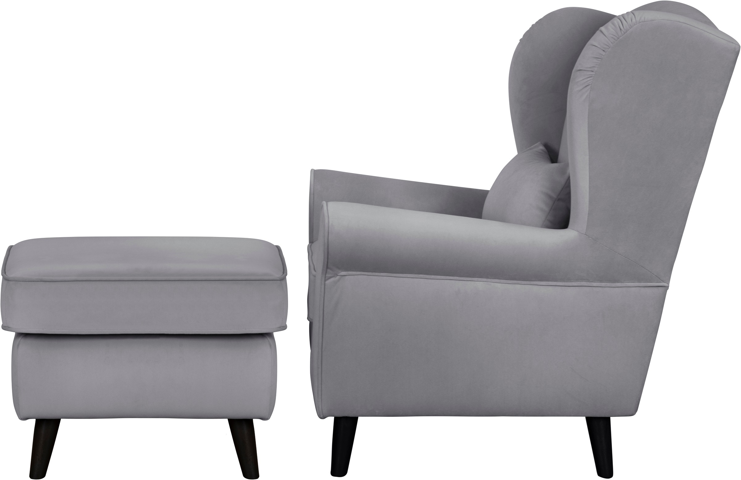 Home affaire Sessel »Ohrensessel CHISTELLE, wahlweise mit Polsterhocker«, mit Wellenunterfederung, Maße: B/T/H: 81/87/99 cm