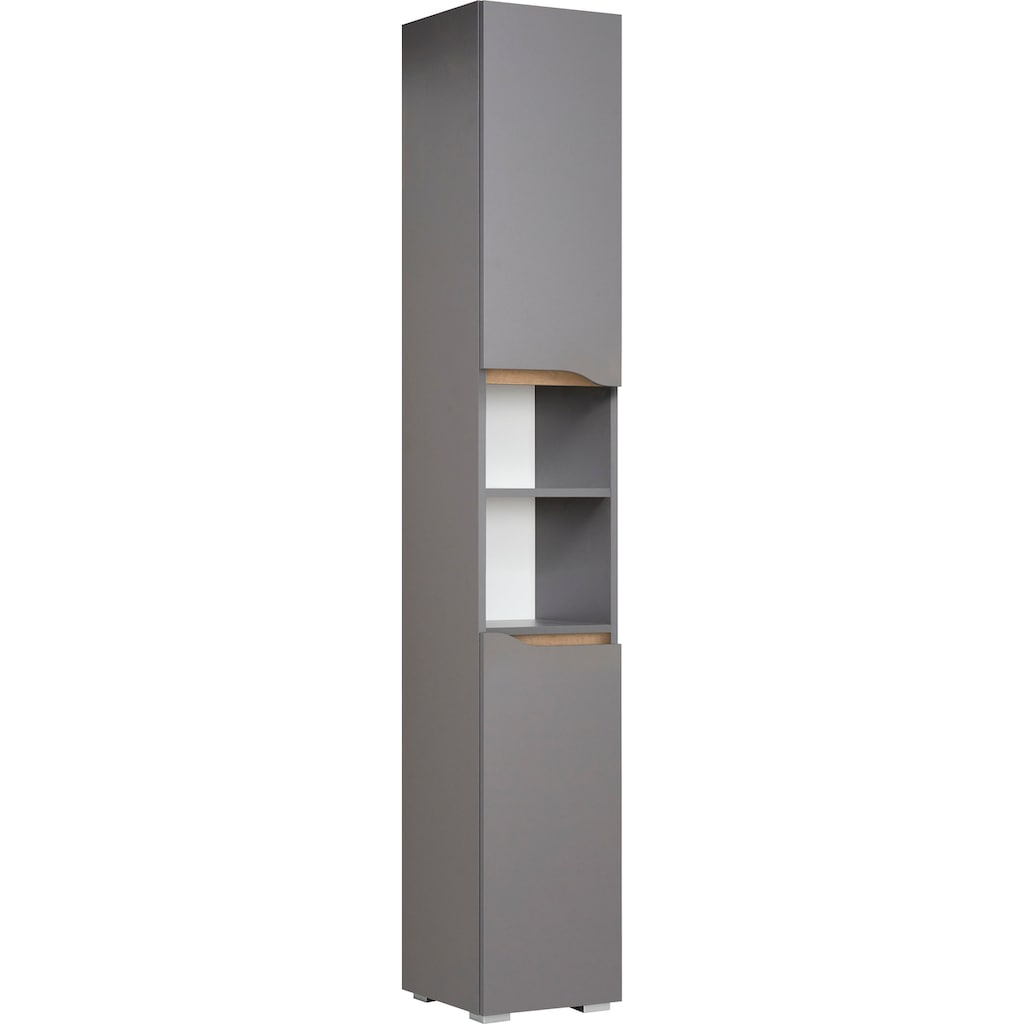 Saphir Hochschrank »Quickset Badschrank 30 cm breit, 2 Türen, 1 Nische, 2 Einlegeböden«, Badezimmer-Hochschrank inkl. Türdämpfer, grifflos