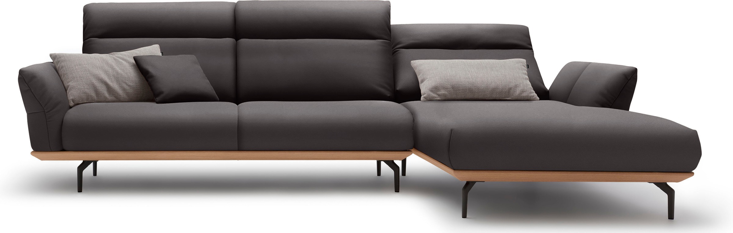Creation BY ROLF BENZ Ecksofa "CR.460" Sockel in Eiche, Winkelfüße in Umbra günstig online kaufen