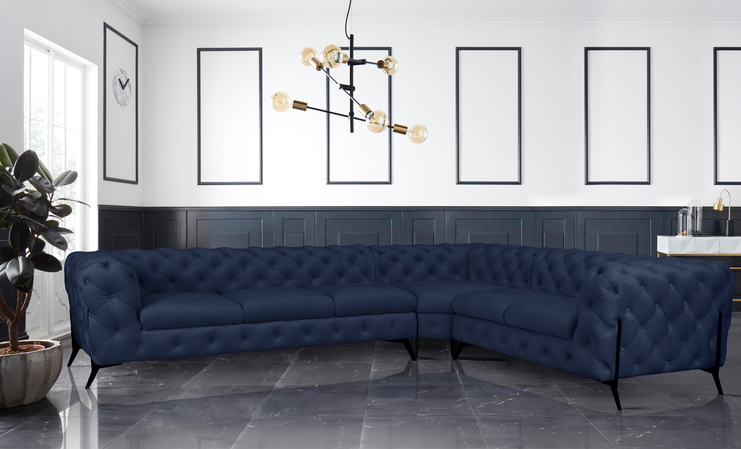 Home affaire Chesterfield-Sofa »Amaury L-Form« großes Ecksofa, Chesterfield günstig online kaufen