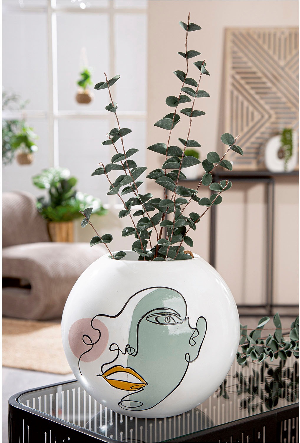 Casablanca by Gilde Tischvase »Kugelvase rund Voir weiß H. 21,5 cm«, (1 St. günstig online kaufen