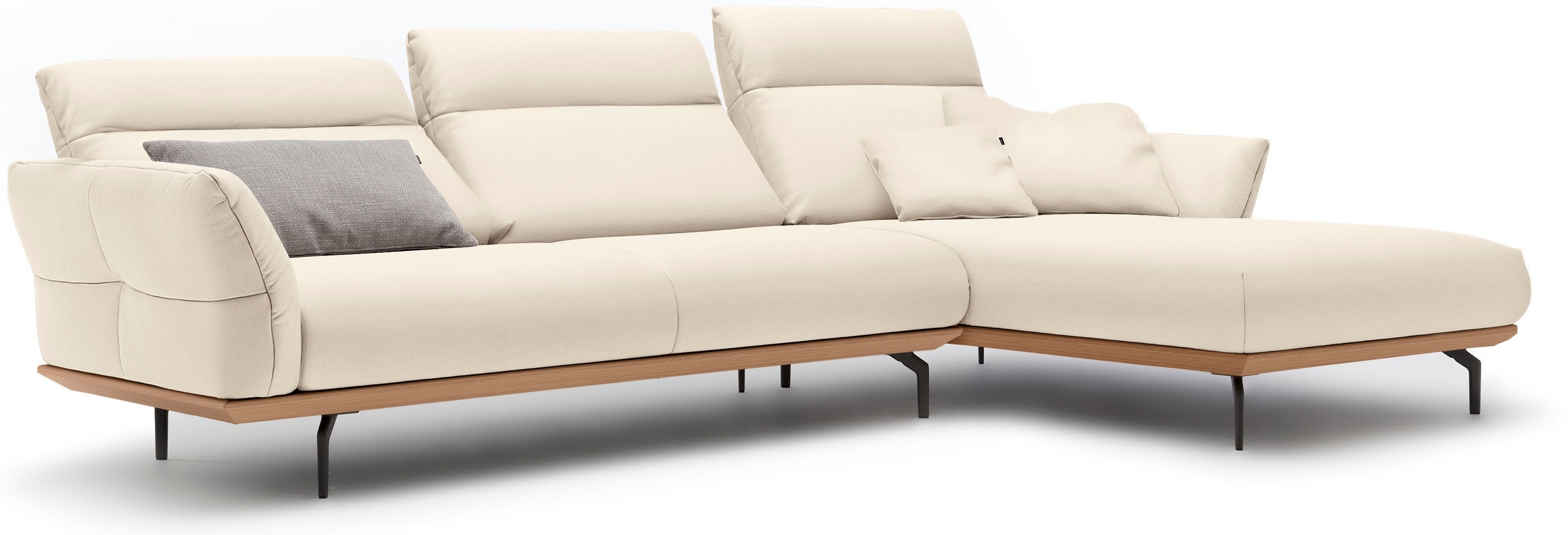 Creation BY ROLF BENZ Ecksofa »CR.460«, Sockel in Eiche, Winkelfüße in Umbr günstig online kaufen