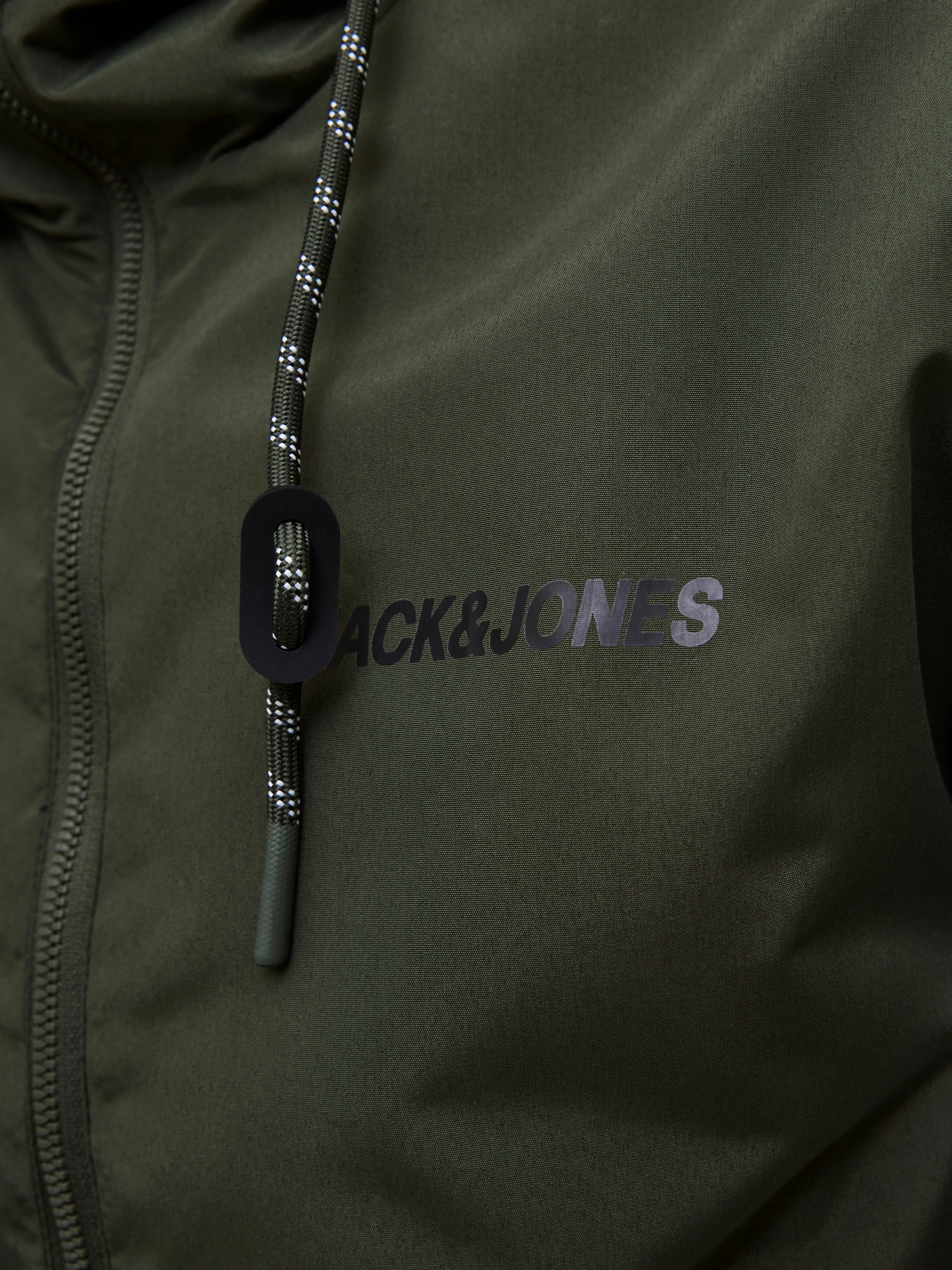 Jack & Jones Blouson »JJERUSH HOOD BOMBER NOOS«, mit Kapuze, mit Logo Schriftzug