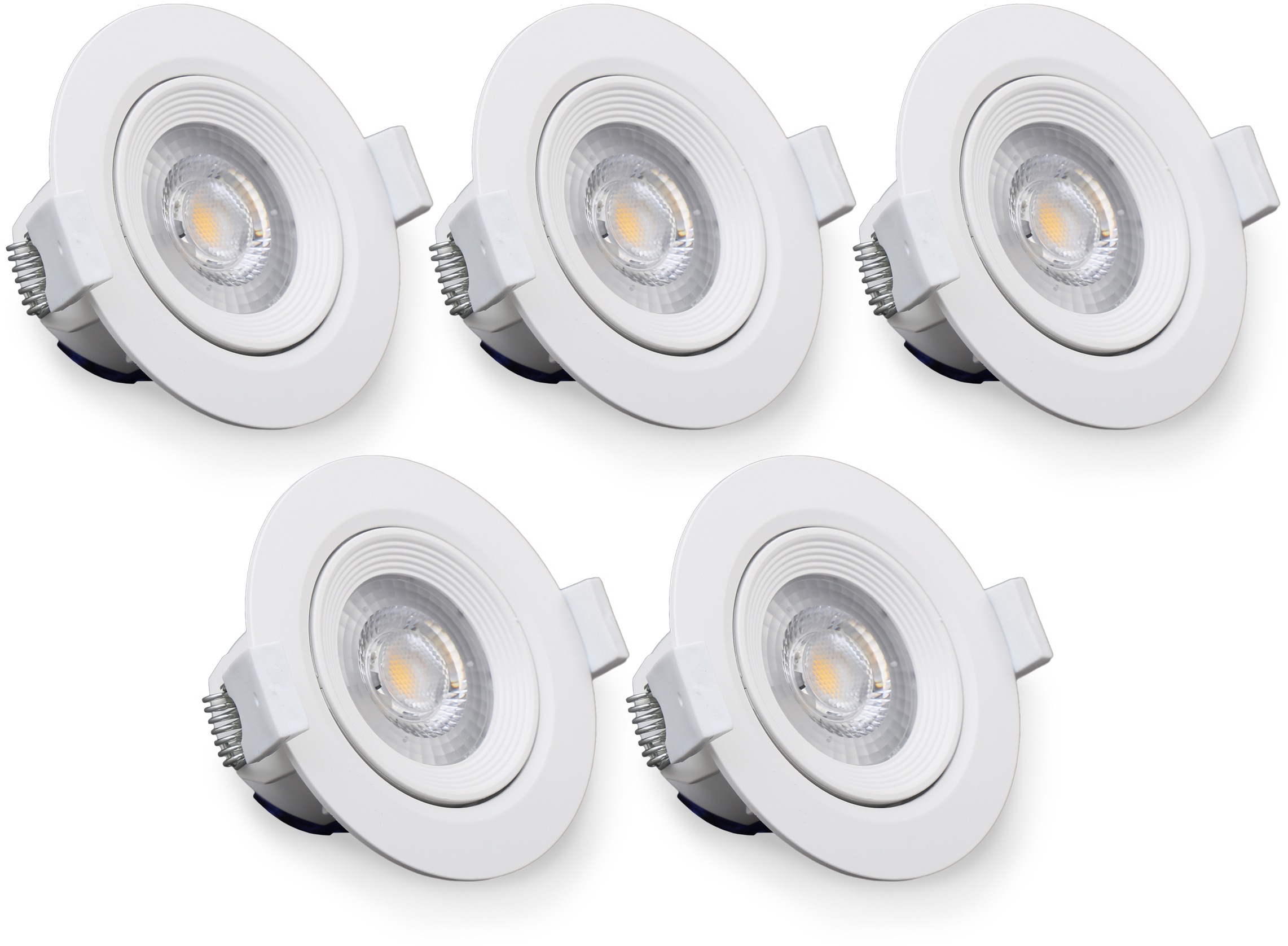 B.K.Licht LED Einbauleuchte »Alcor«, 5 flammig, Leuchtmittel LED-Board | LED fest integriert, LED Einbaustrahler, Spots, flach, Deckenleuchte, 90mm inkl. 5W 350lm
